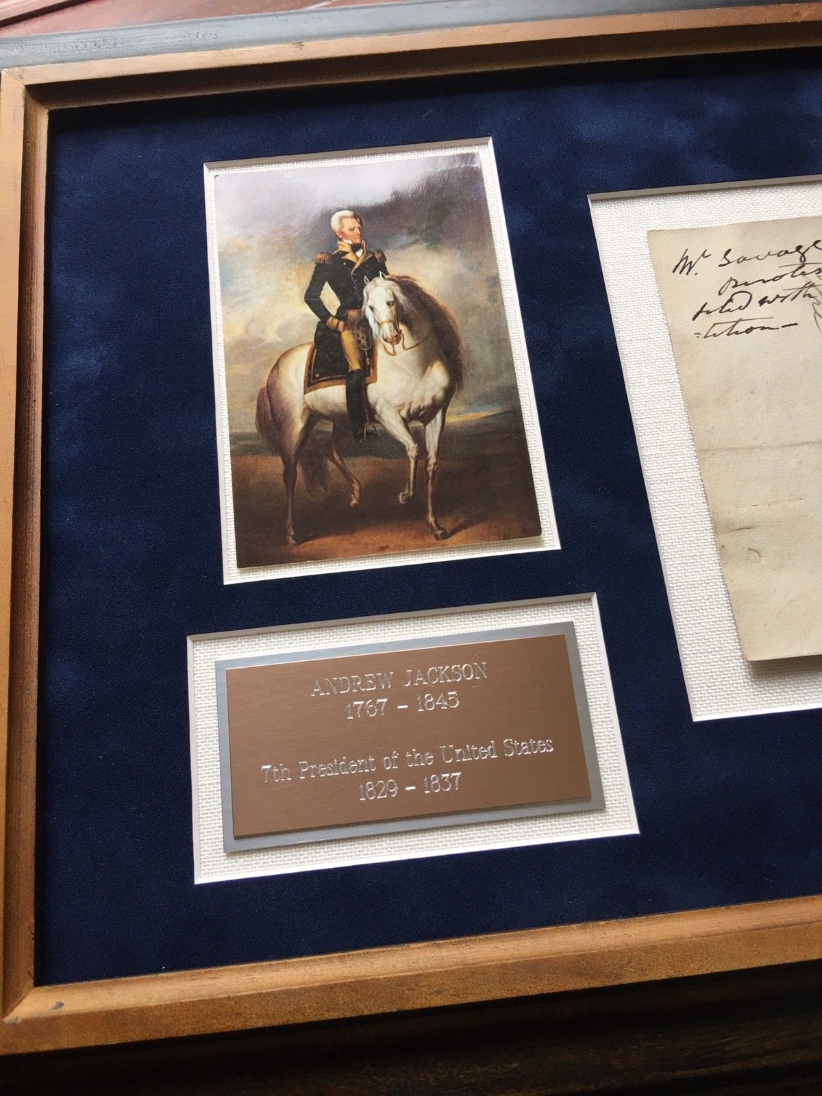 ANDREW JACKSON * as President * "PIRATES" AUTOGRAPH Note * Benjamin Butler