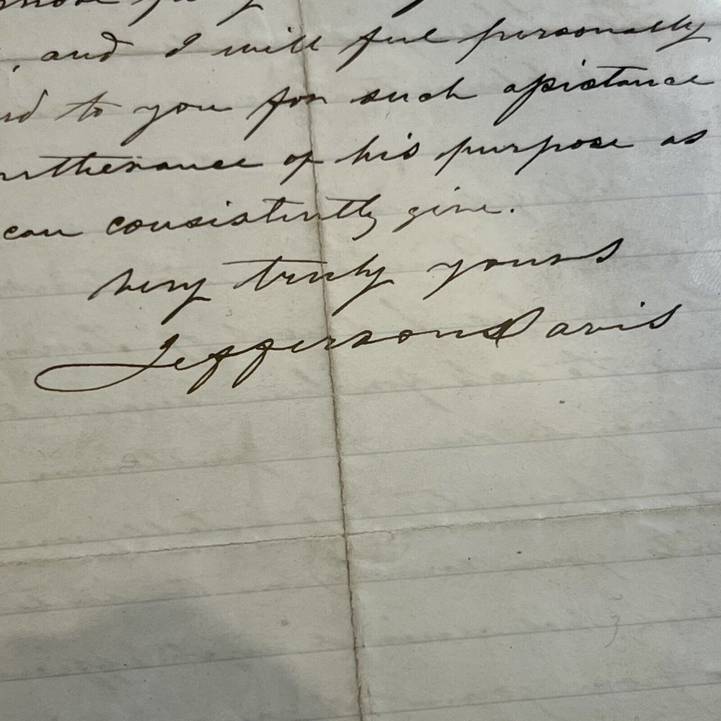 JEFFERSON DAVIS * Beckett BAS * Handwritten Autograph Letter Signed Full Sig