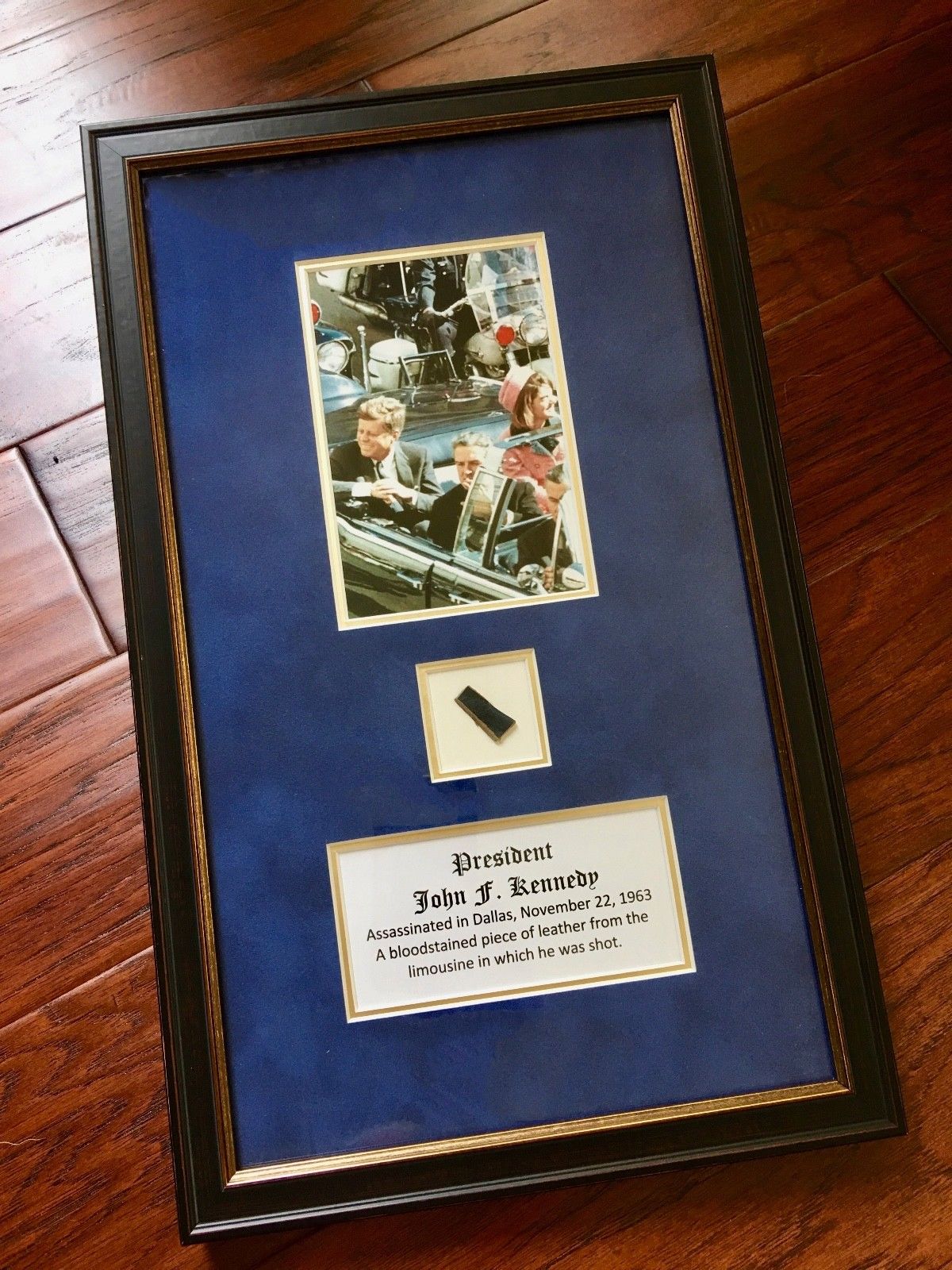 PREORDER: JOHN F. KENNEDY * Genuine Dallas ASSASSINATION LIMO INTERIOR LEATHER *