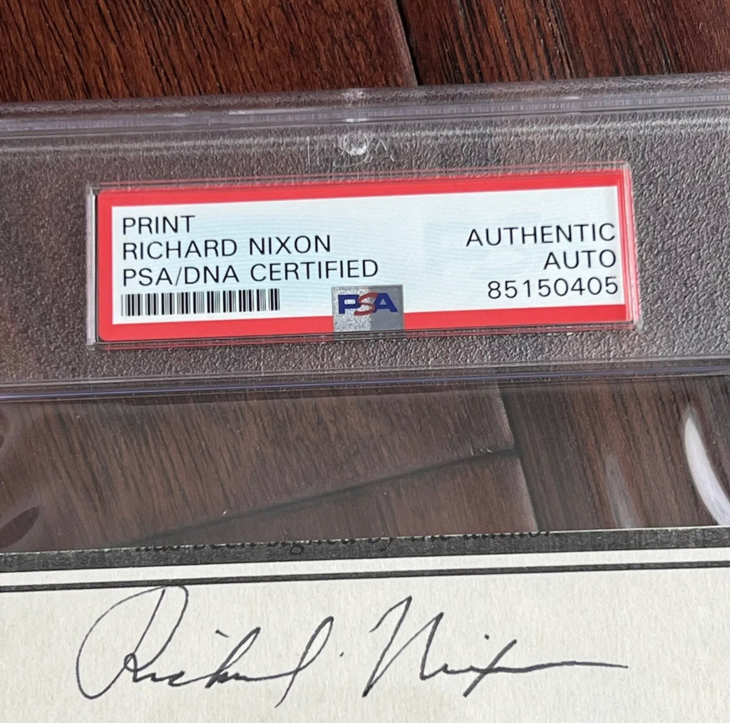 RICHARD NIXON * PSA/DNA * Autograph APOLLO 11 Earth Plaque Signed * KAPTON FOIL
