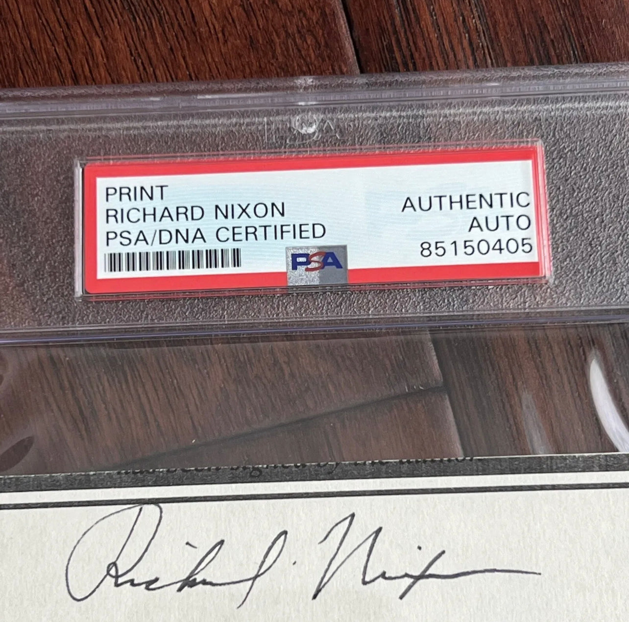 RICHARD NIXON * PSA/DNA * Autograph APOLLO 11 Earth Plaque Signed * KAPTON FOIL