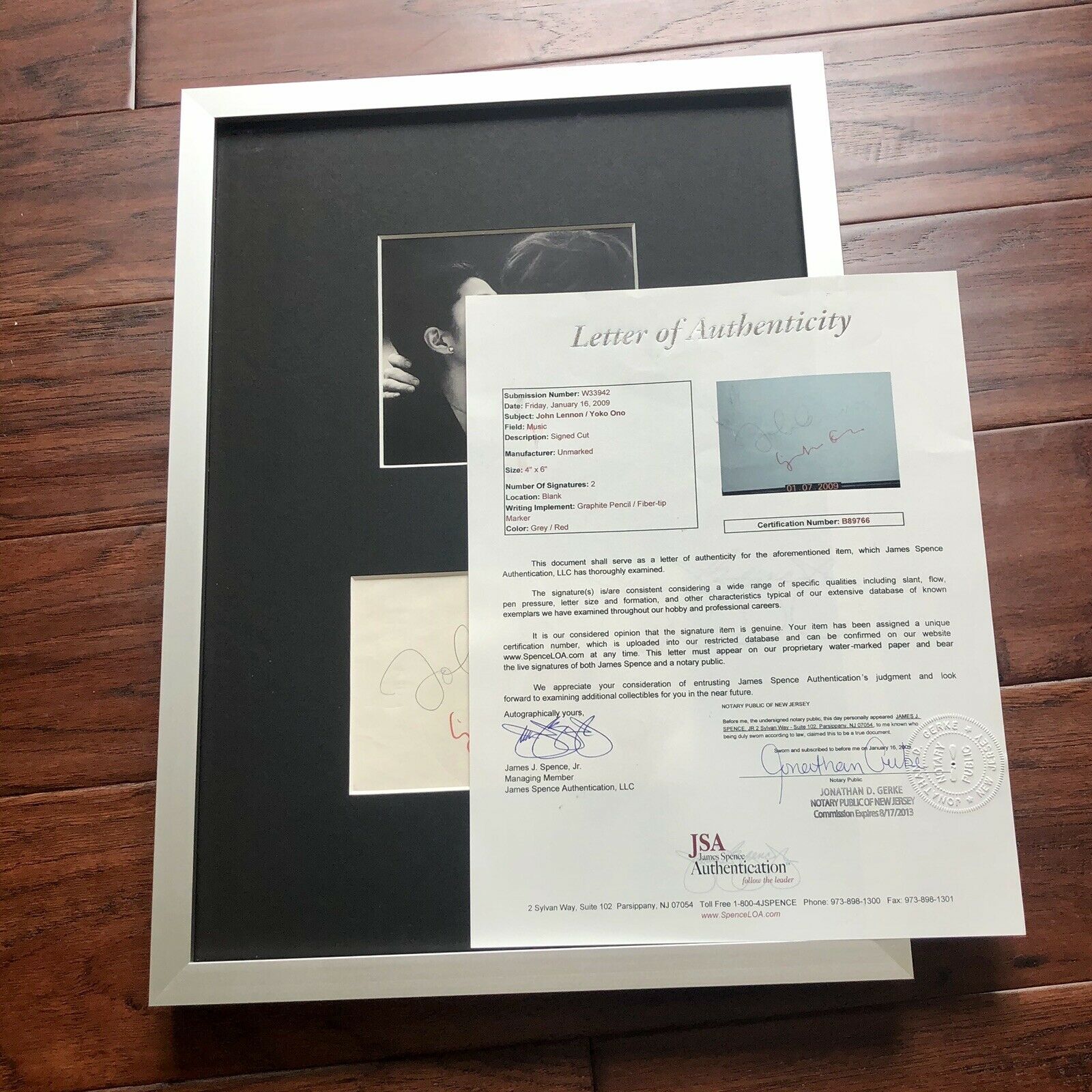 JOHN LENNON & YOKO ONO * JSA LOA * Hand Signed Autograph Album Page * Beatles