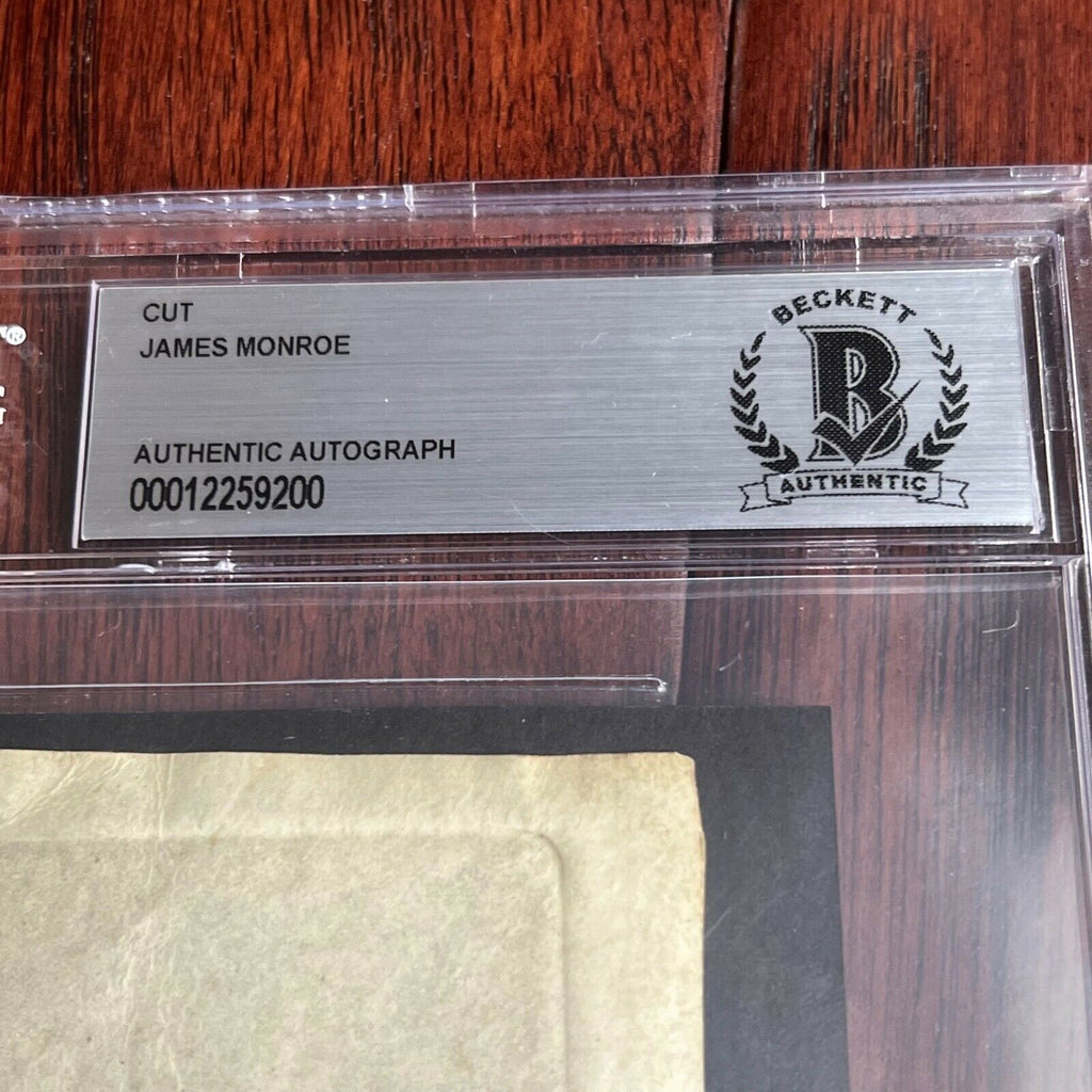 JAMES MONROE * BAS* AUTOGRAPH Cut Signature SIGNED * Beckett