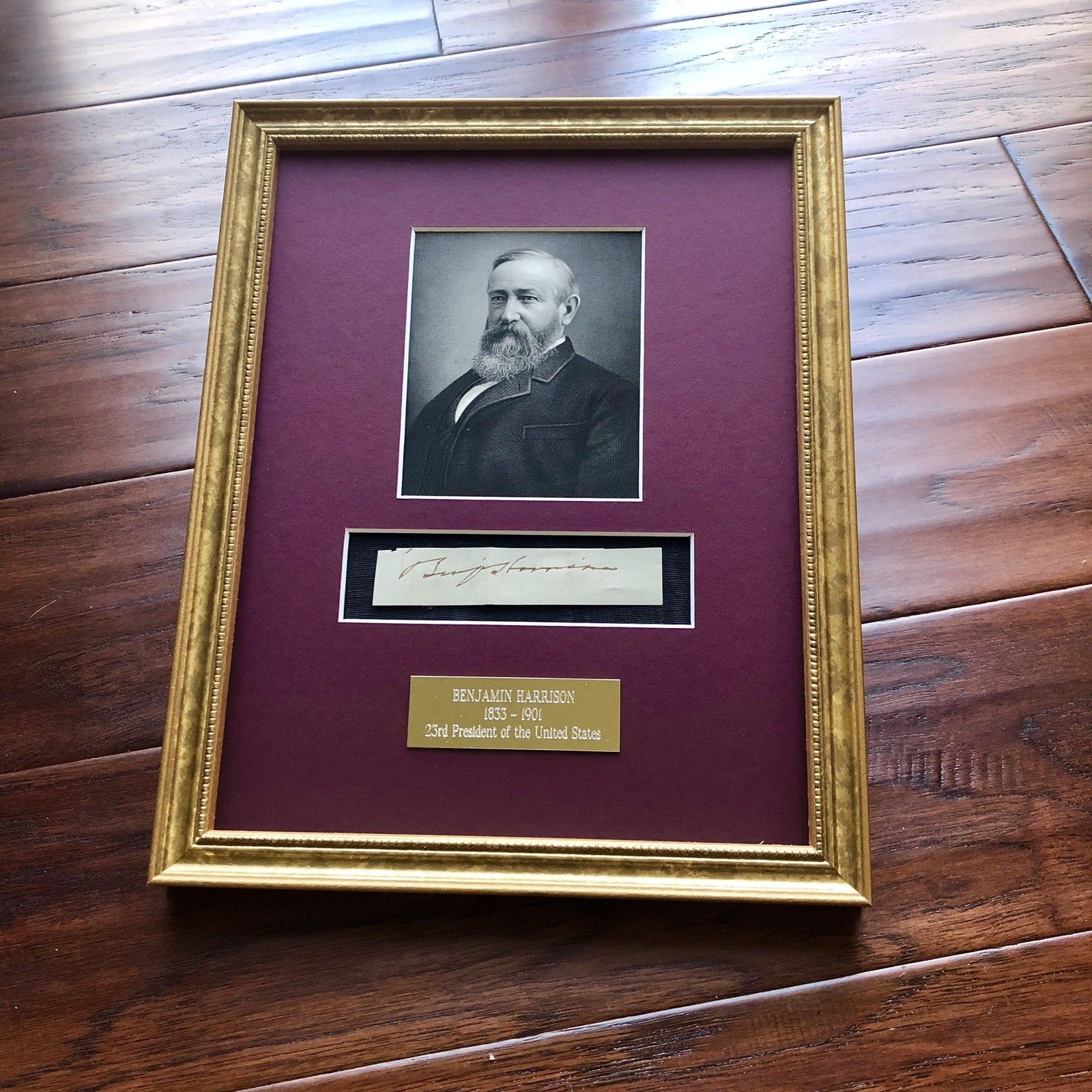 BENJAMIN HARRISON * Genuine SIGNED Clipped AUTOGRAPH * President Signature