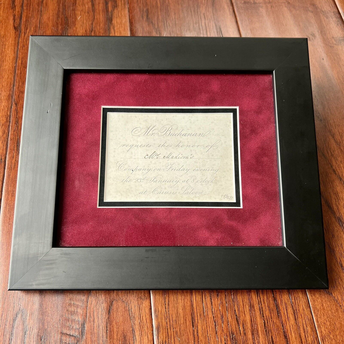 JAMES BUCHANAN & DOLLEY MADISON * Invitation Sent To First Lady Dolley Madison *