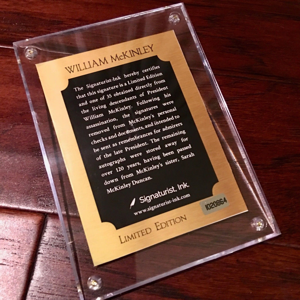 WILLIAM McKINLEY * AUTOGRAPH Cut Signed * McKinley Family Collection COA