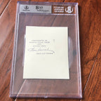LYNDON B. JOHNSON * BECKETT BAS SLAB * Autograph Bookplate Signed President