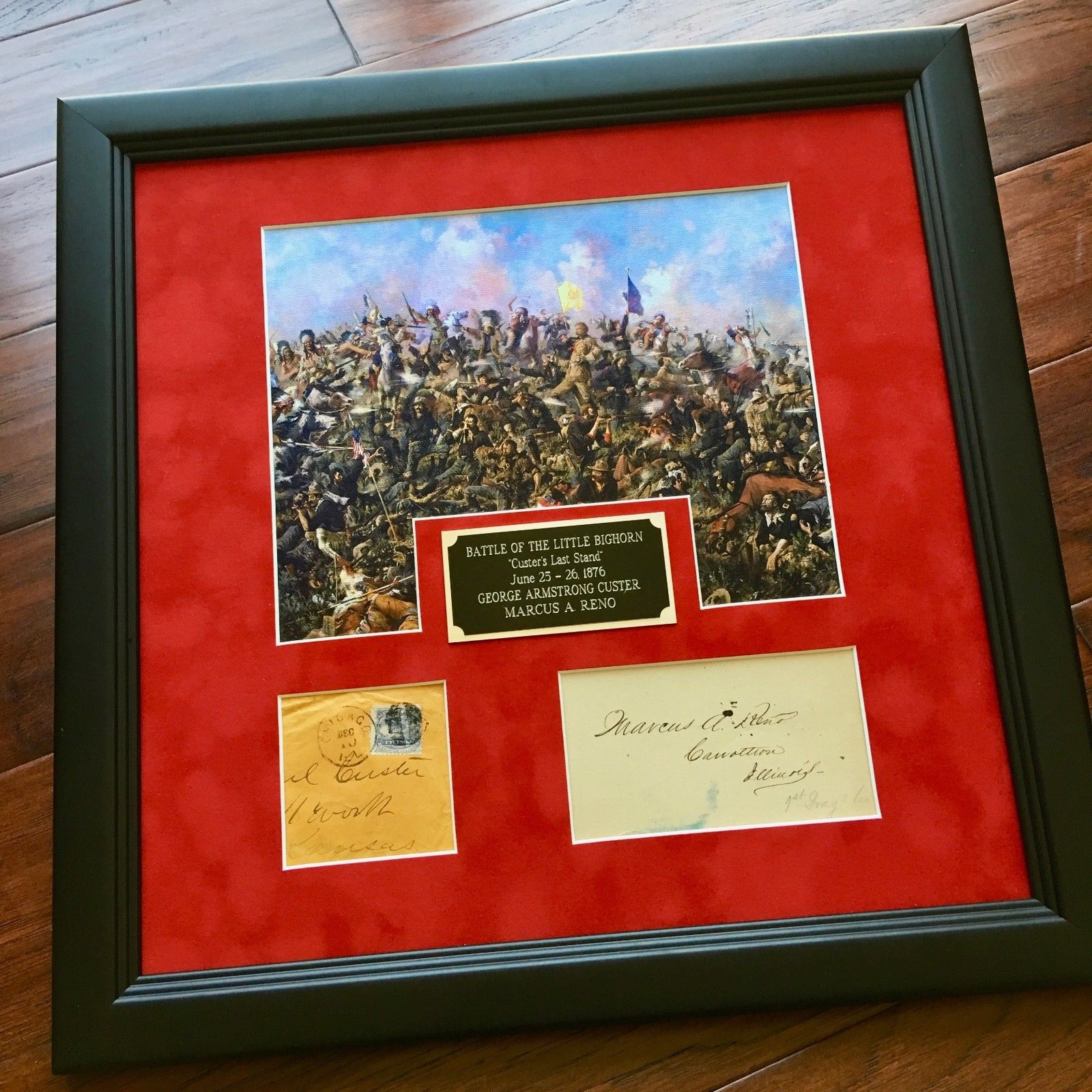 GEORGE CUSTER + MARCUS RENO "Last Stand" AUTOGRAPHS SIGNED * Little Bighorn