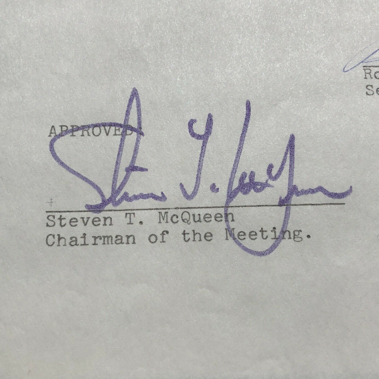 STEVE MCQUEEN * JSA LOA * Signed Production Contract Autograph * Bullit Actor