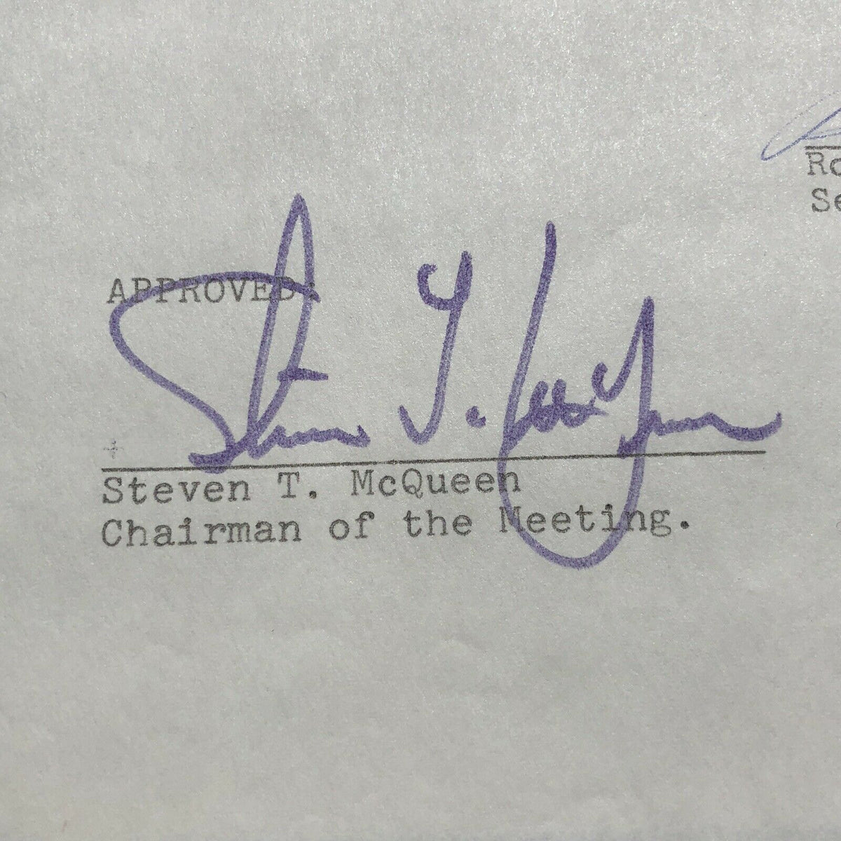 STEVE MCQUEEN * JSA LOA * Signed Production Contract Autograph * Bullit Actor