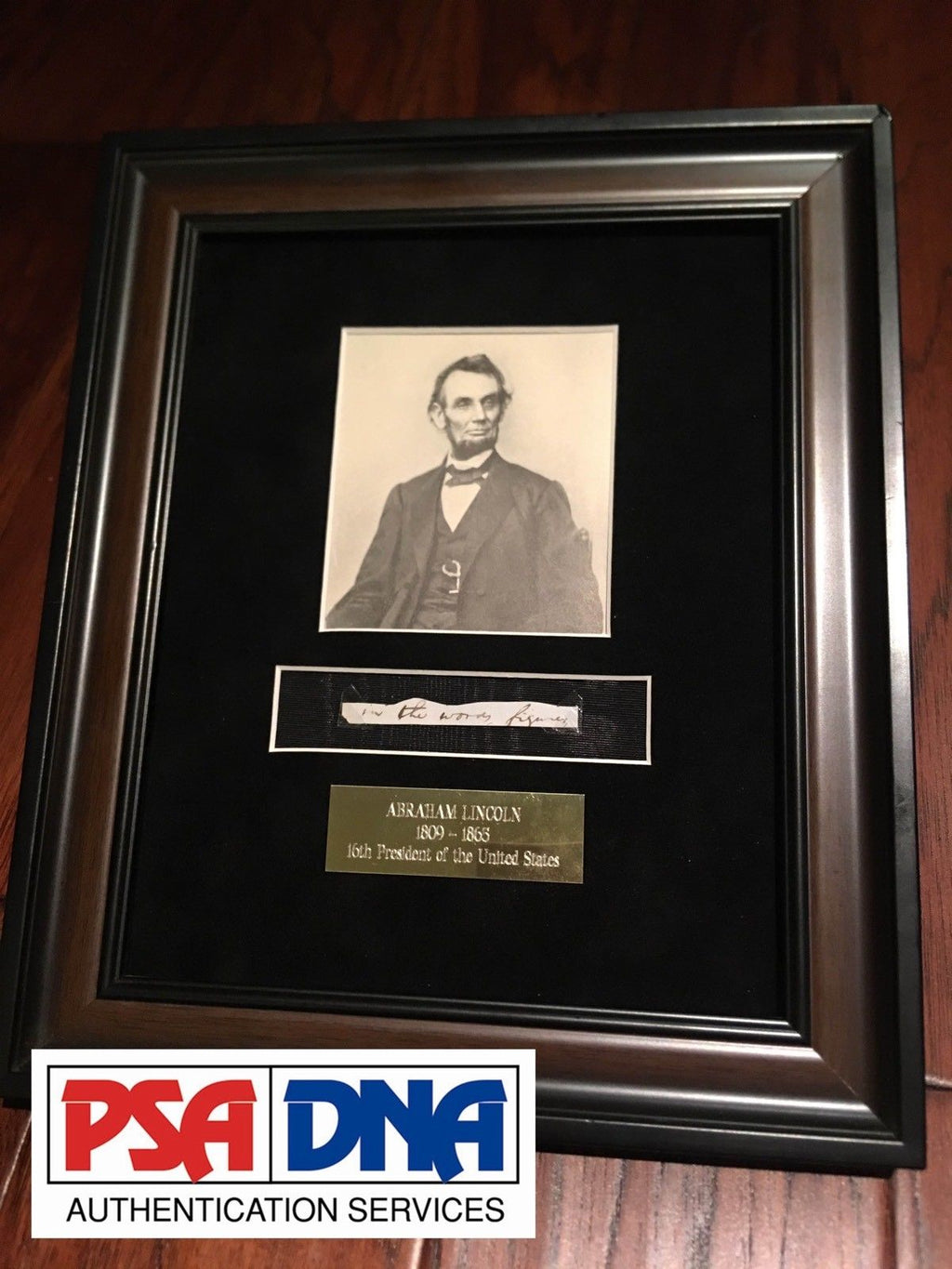 ABRAHAM LINCOLN * PSA/DNA * 5 Handwritten Cut Words * not Autograph or Signed