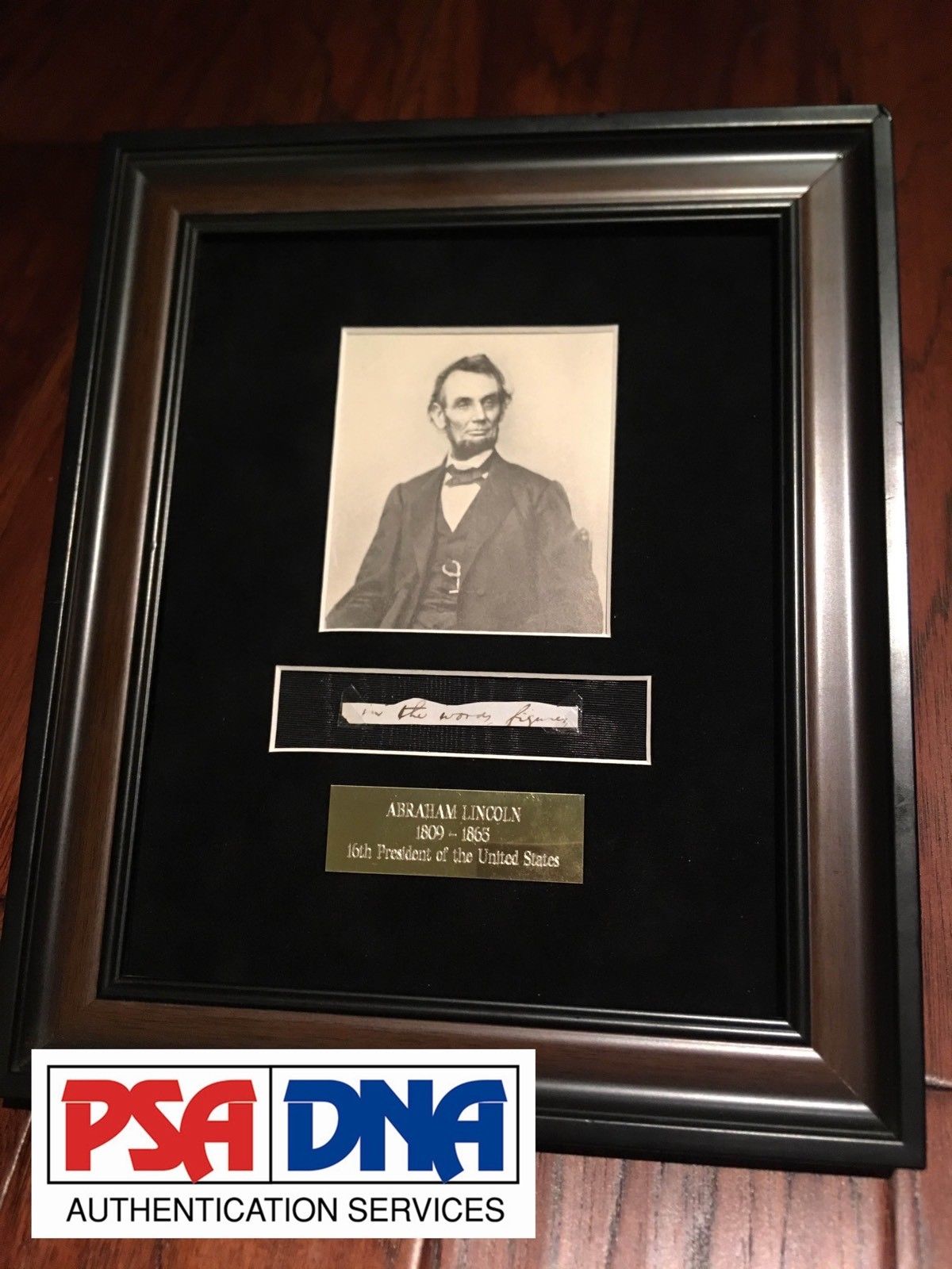ABRAHAM LINCOLN * PSA/DNA * 5 Handwritten Cut Words * not Autograph or Signed