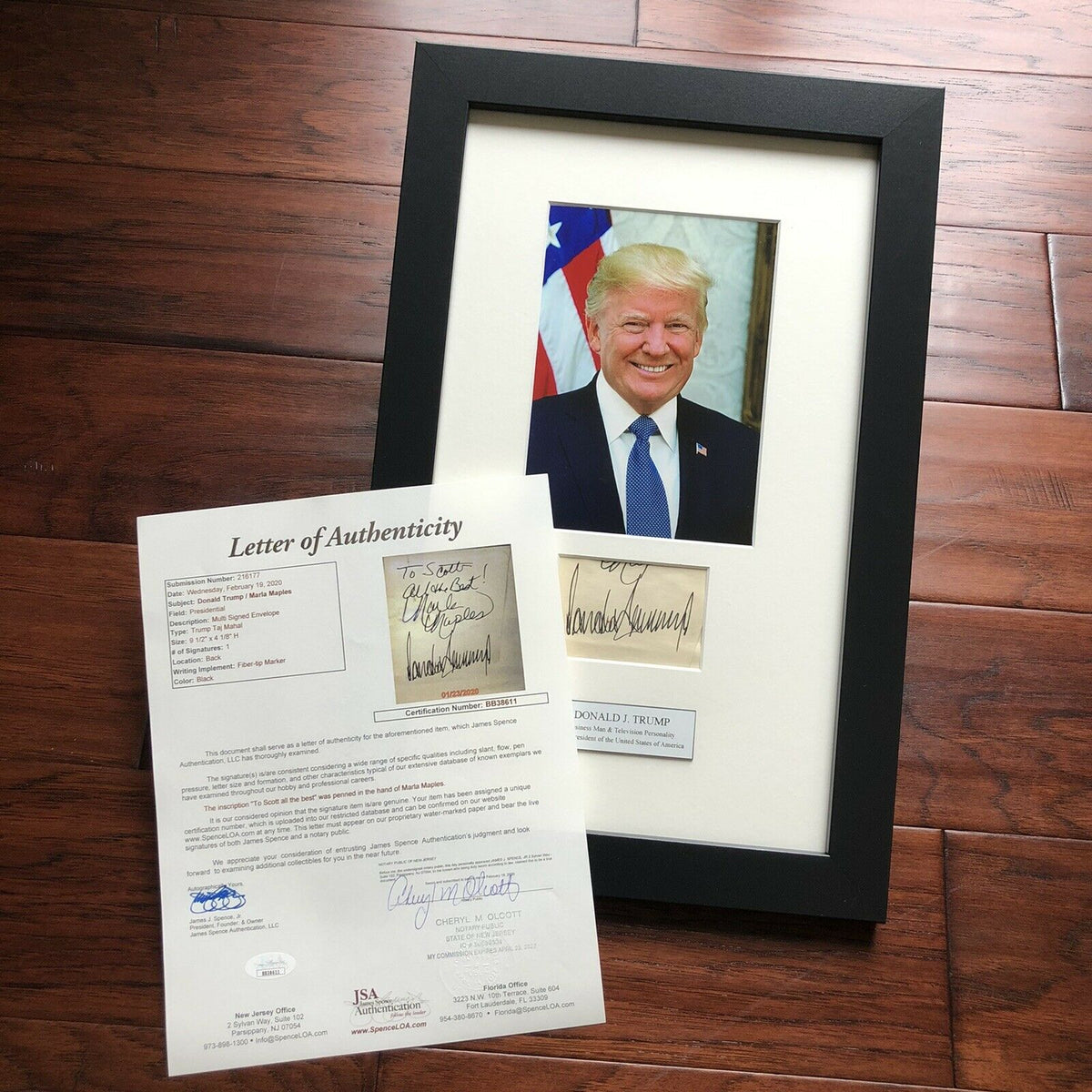 DONALD J TRUMP * JSA LOA * Full Signature Autograph Signed Paper * President