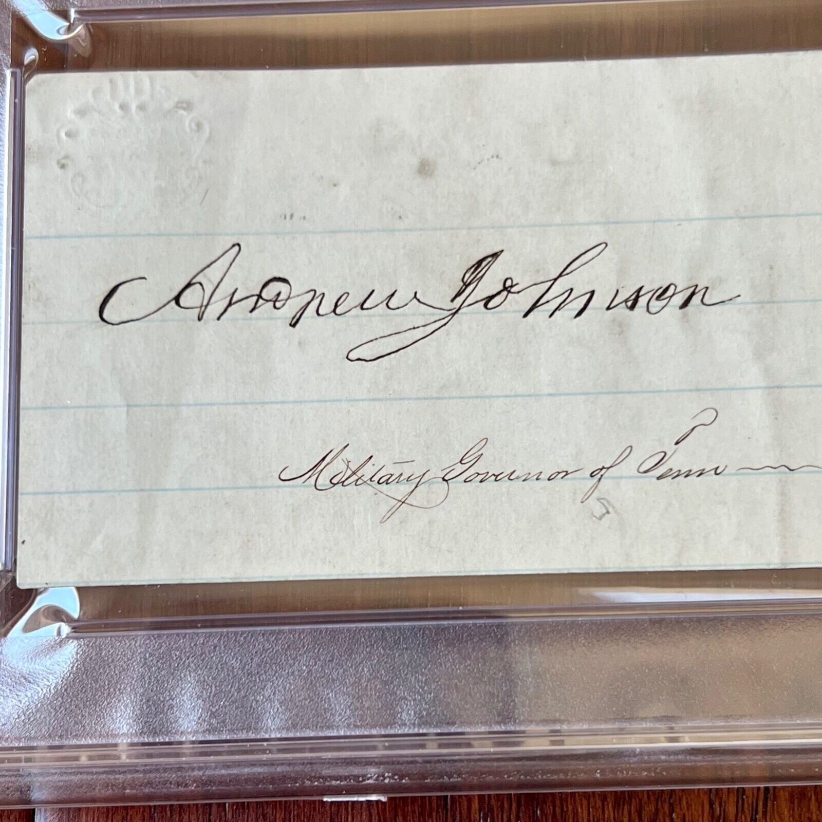 ANDREW JOHNSON * PSA/DNA * AUTOGRAPH Military Governor SIGNED Abraham Lincoln VP