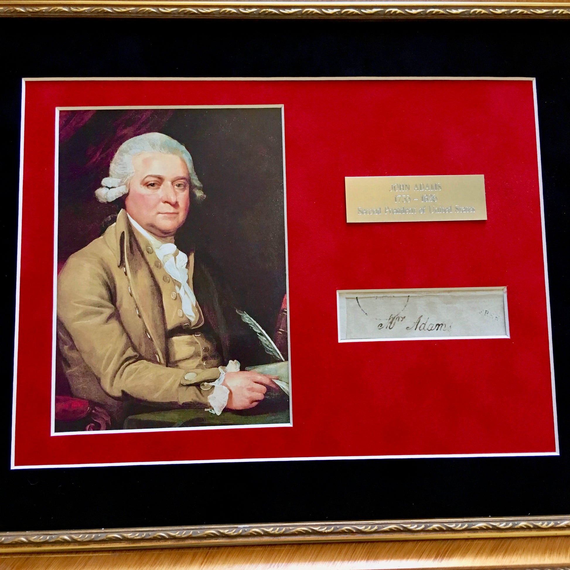 JOHN ADAMS * Scarce AUTOGRAPH Cut Signature SIGNED * JSA COA * 2nd President