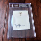 LYNDON B. JOHNSON * BECKETT BAS SLAB * GRADED MINT 9 Autograph Bookplate Signed