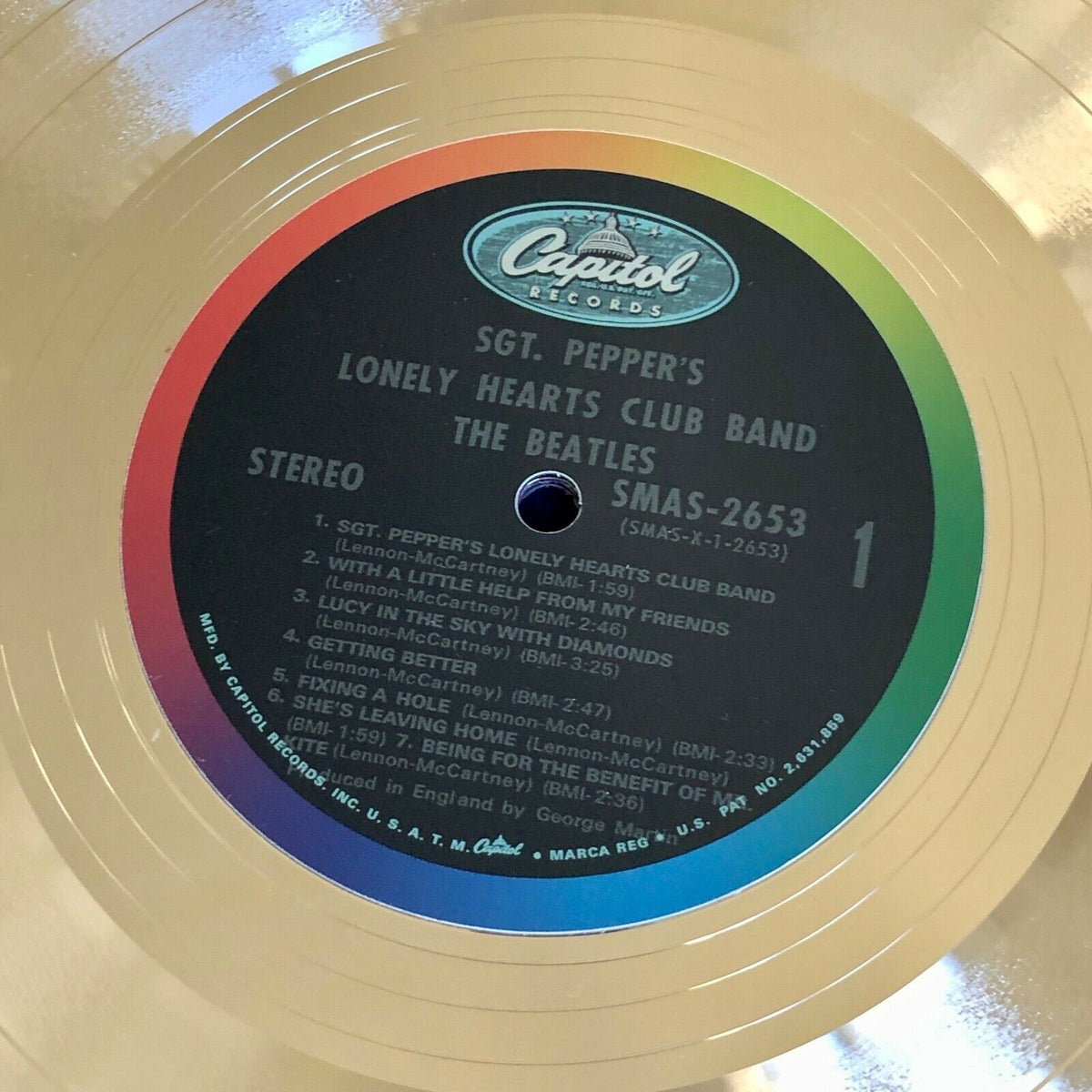 PAUL MCCARTNEY + RINGO STARR SIGNED Beatles PEPPER Autographs Gold Record * COA