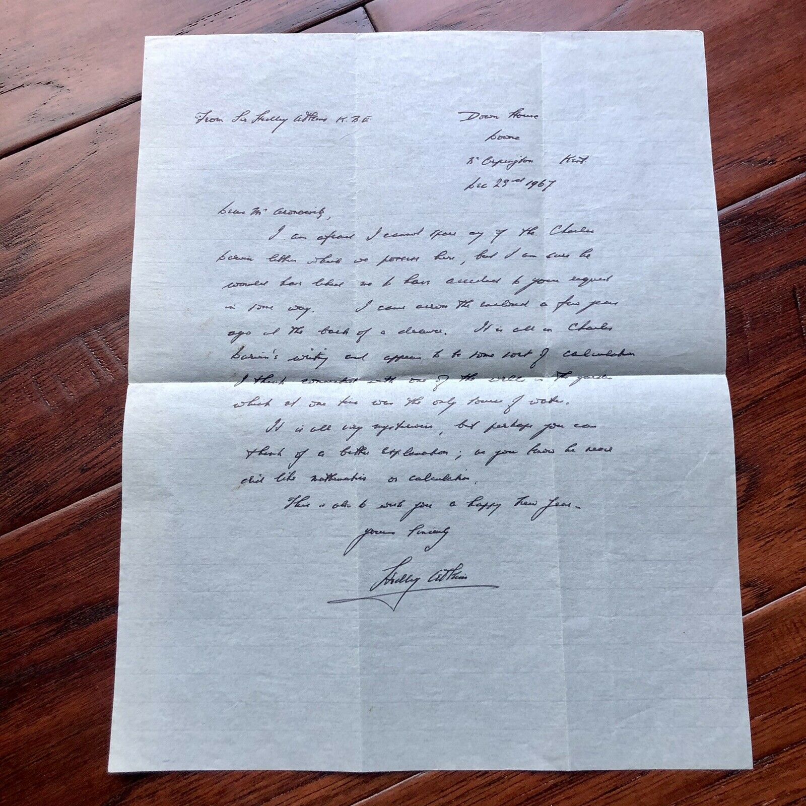 CHARLES DARWIN * JSA * Handwritten Autograph Mathematical Equations * Not Signed