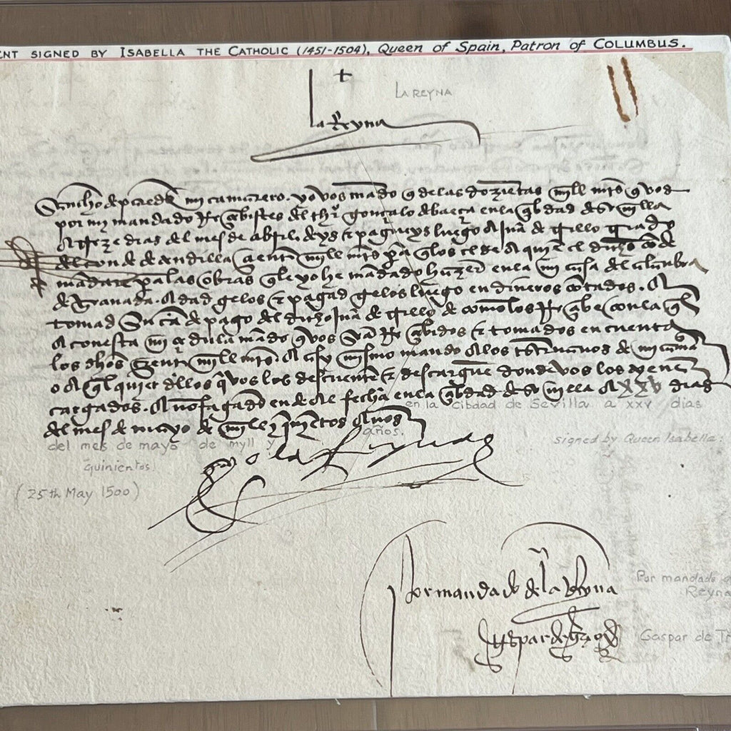 QUEEN ISABELLA I * PSA/DNA * Signed During Columbus 3rd Voyage Autograph
