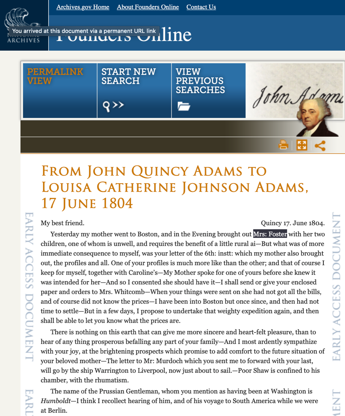 ABIGAIL ADAMS * JSA LOA * Partial Autograph Letter Signed * To John Quincy Adams