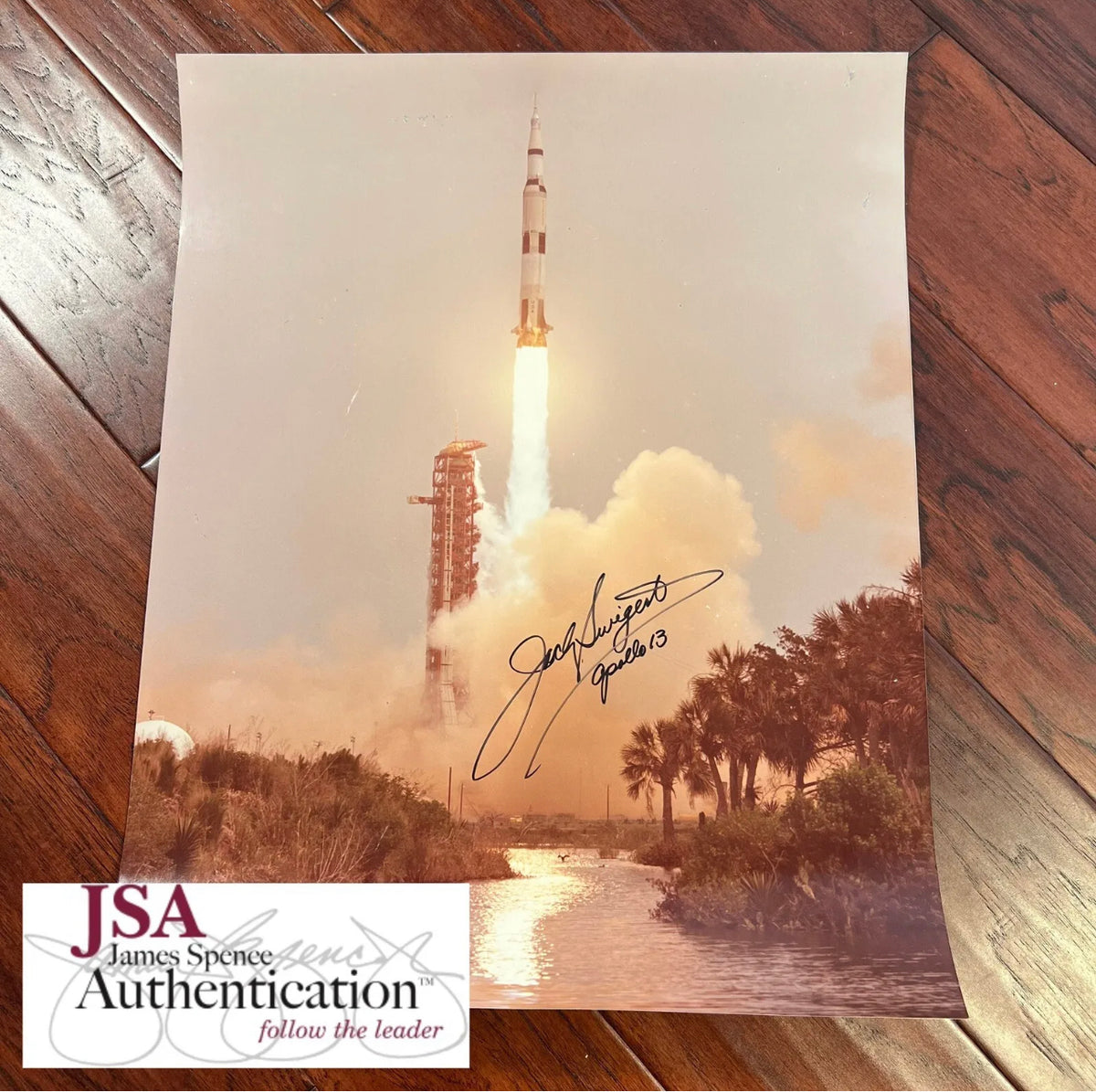 JACK SWIGERT * JSA LOA * 16x20 Signed Apollo 13 Launch Poster Photo Autograph