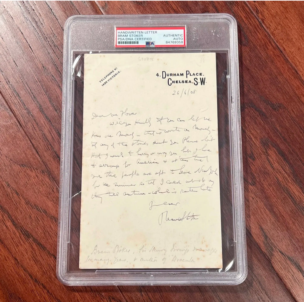 BRAM STOKER * PSA/DNA * "Dracula" Author Autograph Letter SIGNED to Publisher