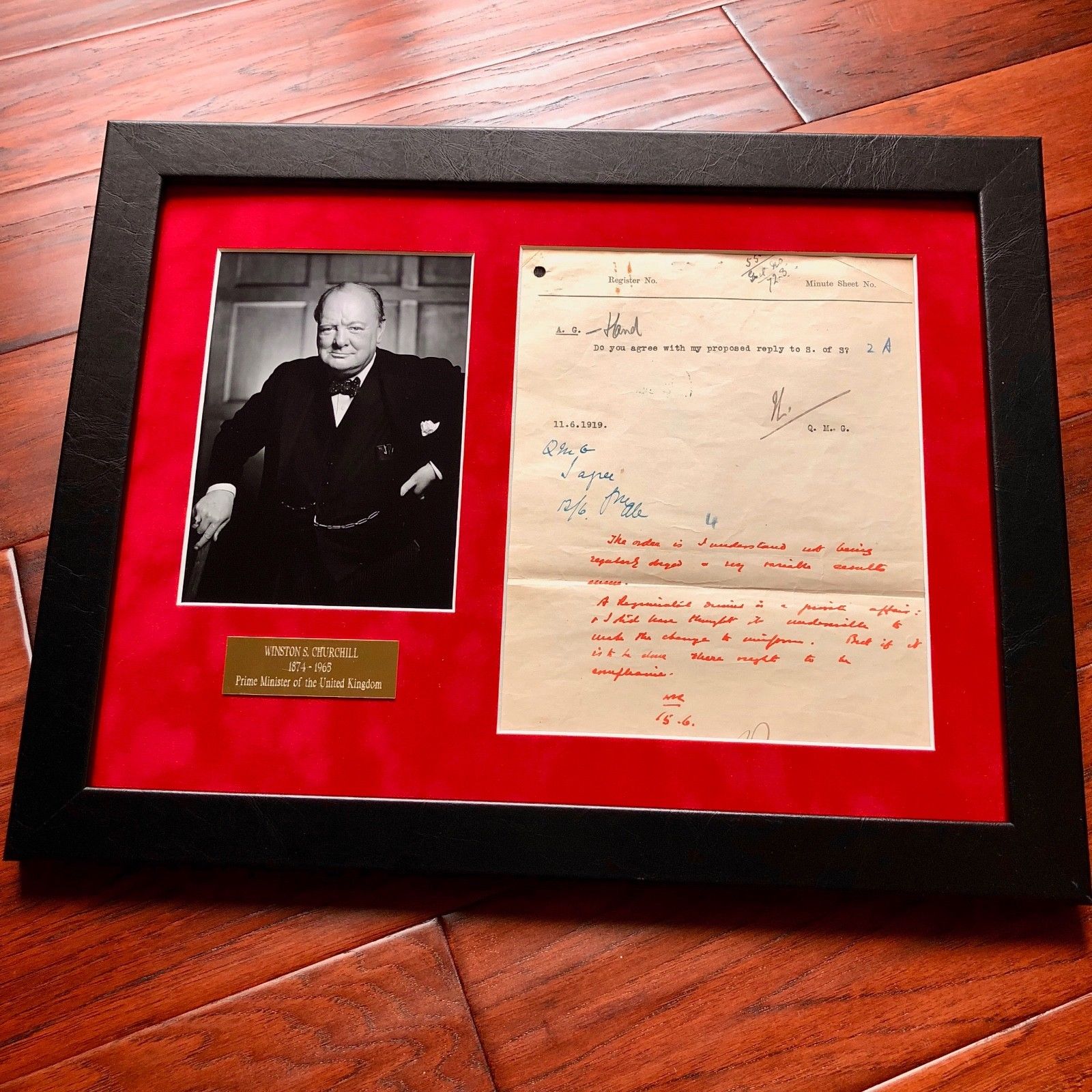 WINSTON S. CHURCHILL * PSA/DNA * Authentic Handwritten AUTOGRAPH Note SIGNED
