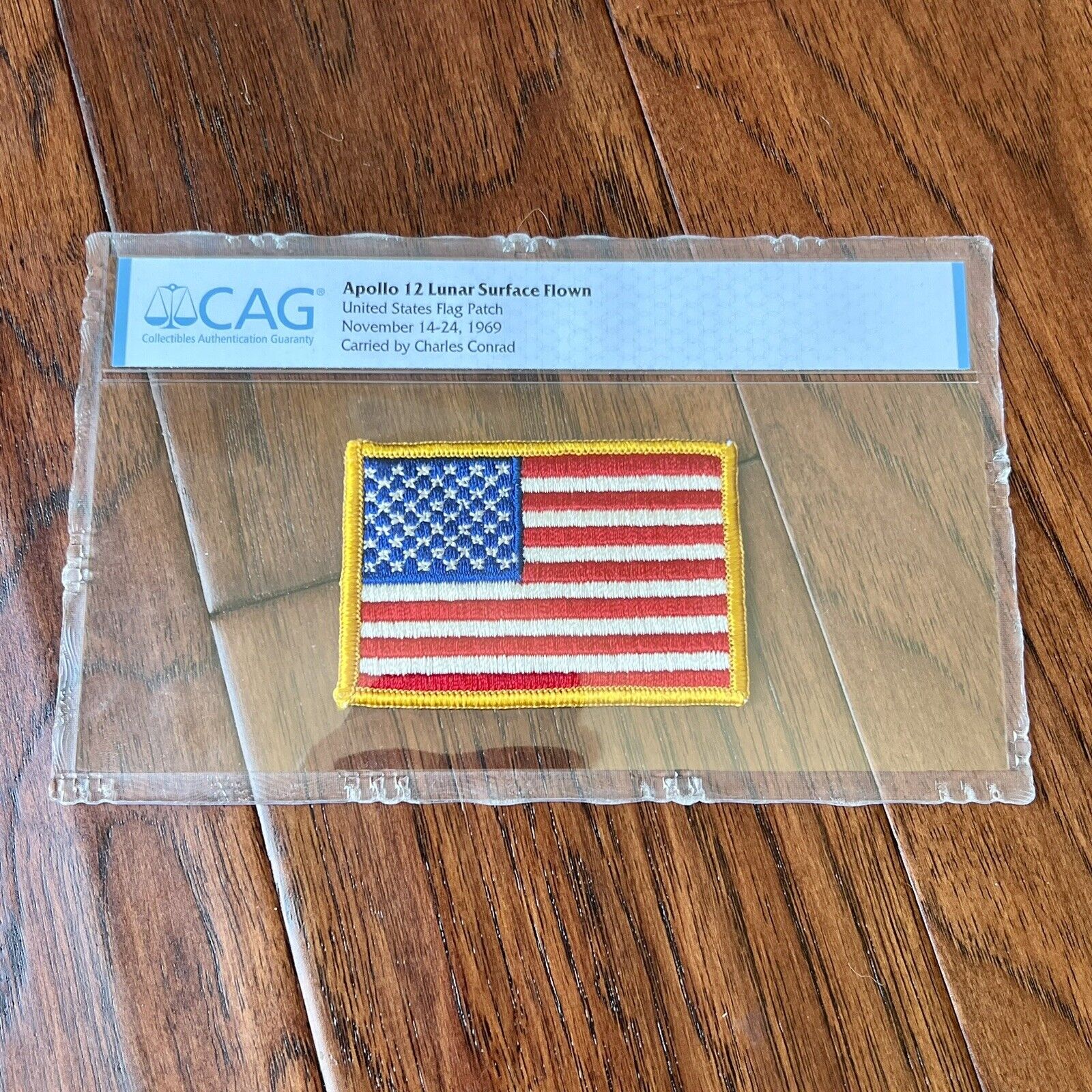 APOLLO 12 * CAG * Lunar Surface Flown Flag Patch Carried by Charles Conrad