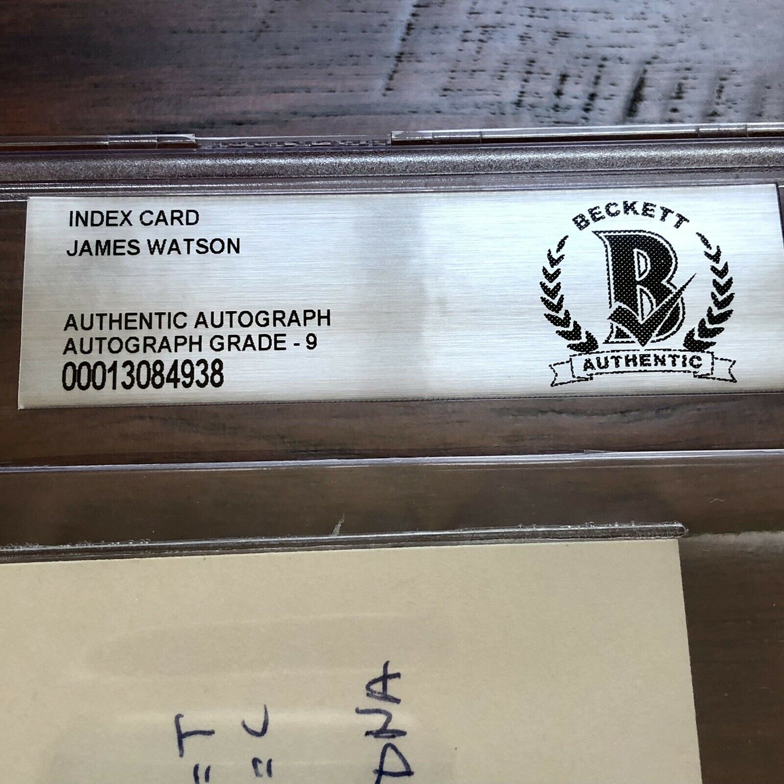 JAMES D. WATSON * BAS Beckett Slabbed 9 * Autograph DNA Sketch Signed Index Card