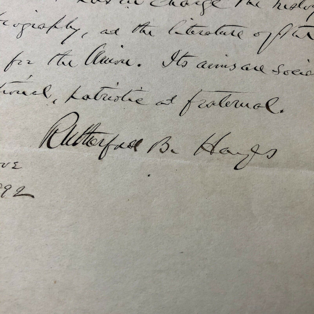 RUTHERFORD B. HAYES * JSA LOA * Handwritten Autograph Quote Signed * President
