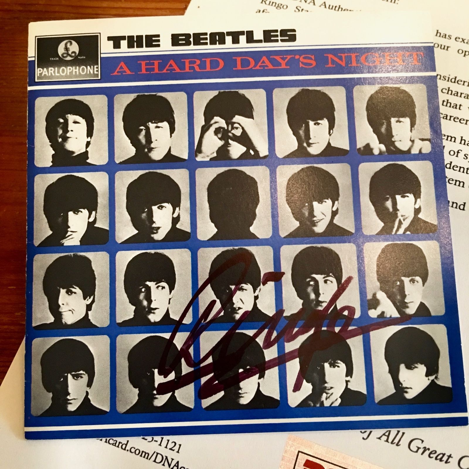 RINGO STARR * BEATLES * PSA/DNA AUTOGRAPH "Hard Day's Night" CD Sleeve SIGNED