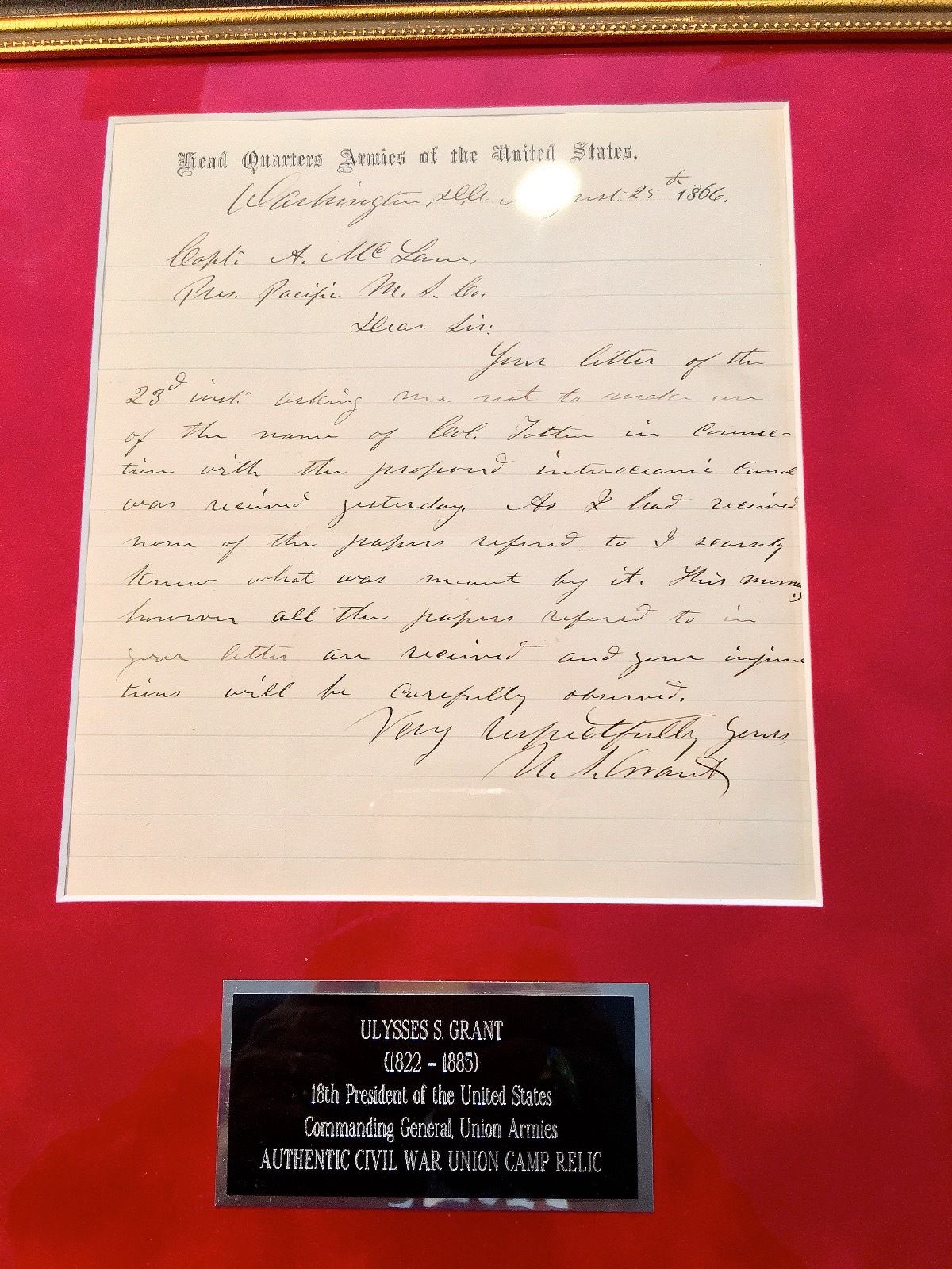 ULYSSES S. GRANT * Rare "Armies Of The United States" * AUTOGRAPH Letter SIGNED