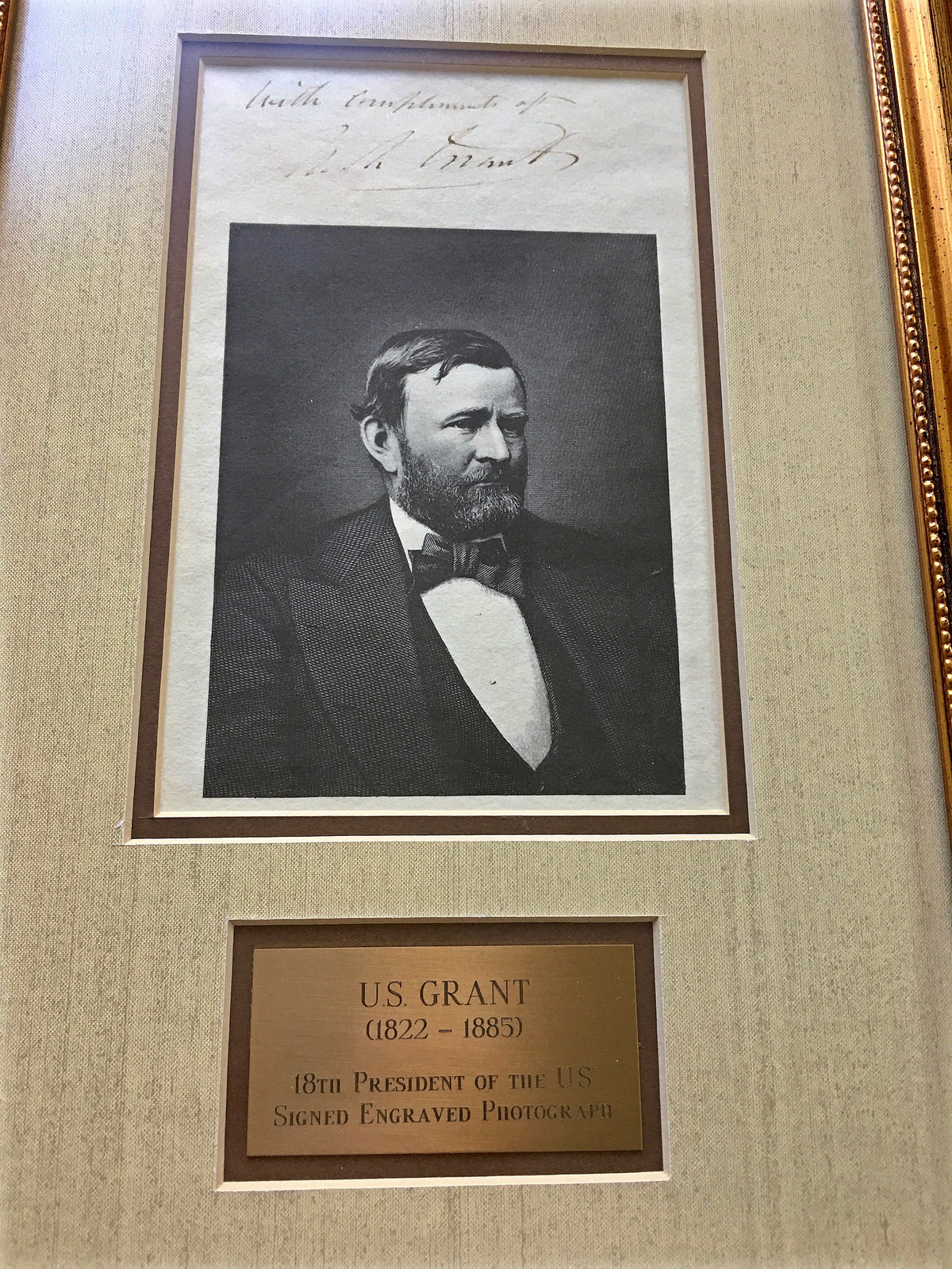 ULYSSES S. GRANT * AUTOGRAPH Antique Engraving Signed