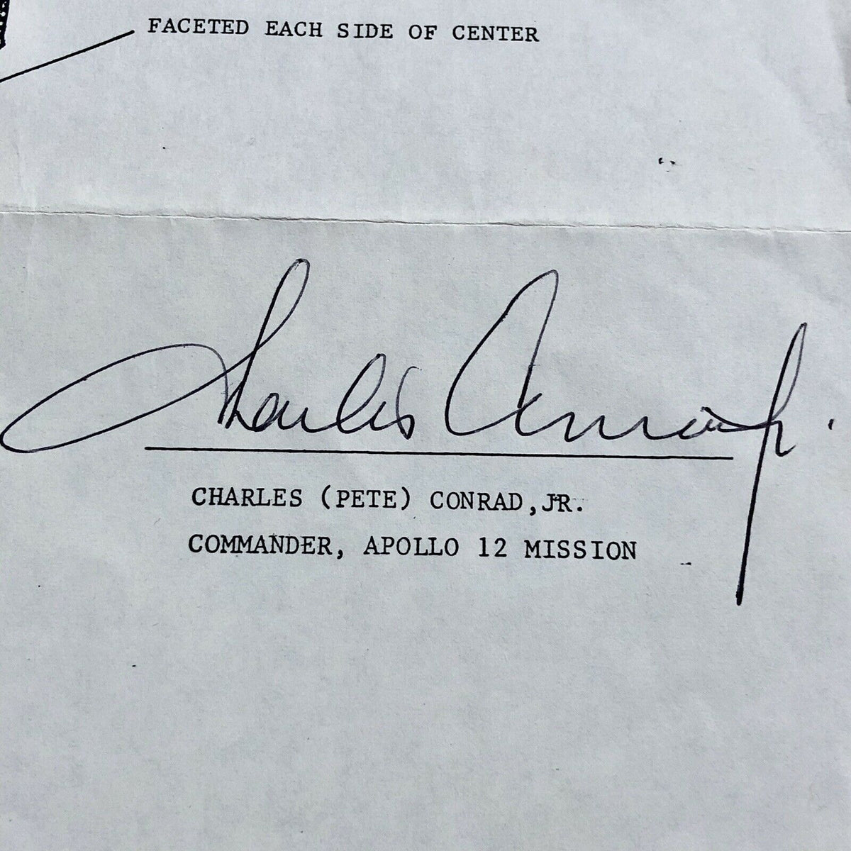 APOLLO 12 * Ladies Wedding Ring Flown to the Moon * Charles Conrad COA * Signed