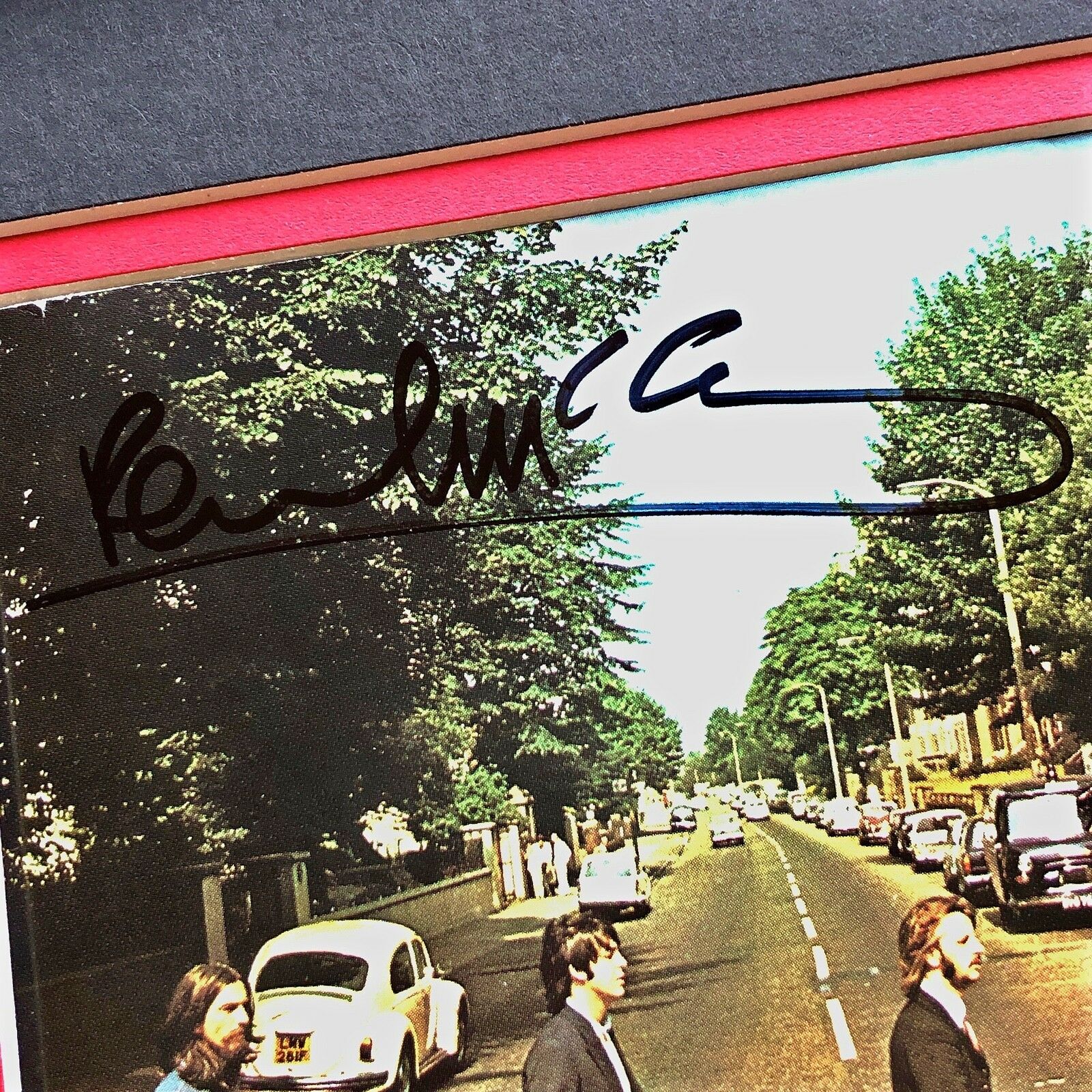 PAUL MCCARTNEY * Perry Cox * ABBEY ROAD Autograph Mini GOLD RECORD Signed BEATLE