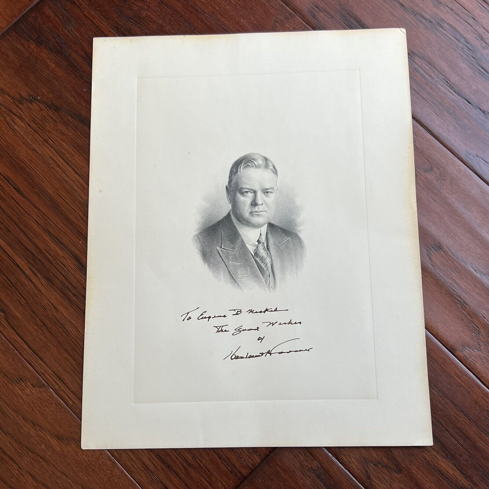 HERBERT HOOVER * JSA * Signed 11x14 Engraving Autograph Official BEP Portrait