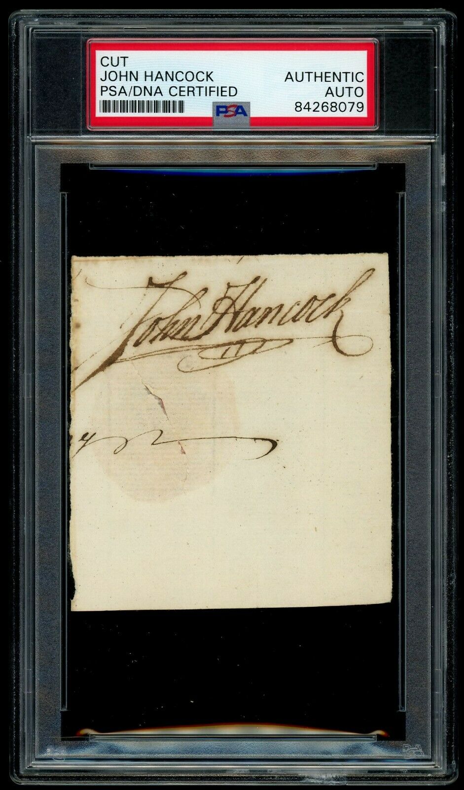 JOHN HANCOCK * PSA/DNA Slab * Handwritten Autograph Signed Encapsulated *