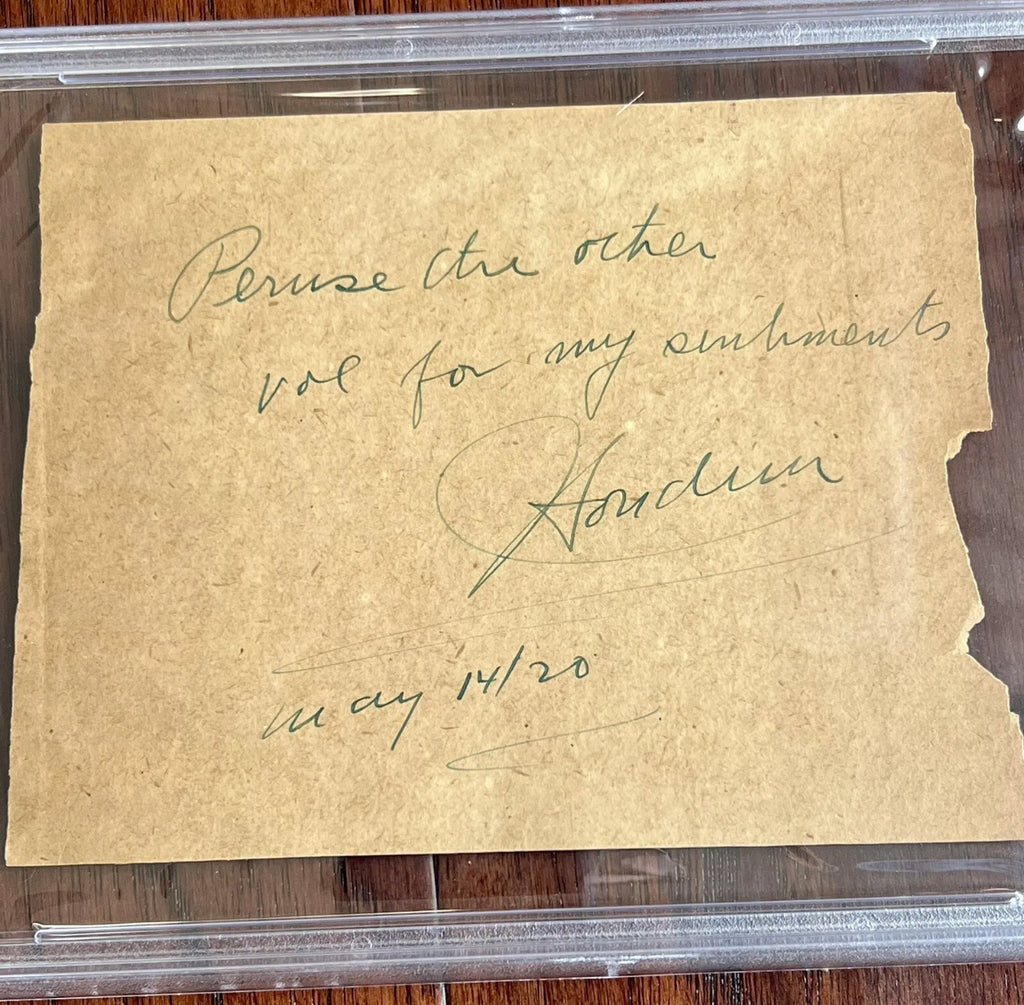 HARRY HOUDINI * PSA/DNA * Autograph Note Signed * Magician & Escape Artist