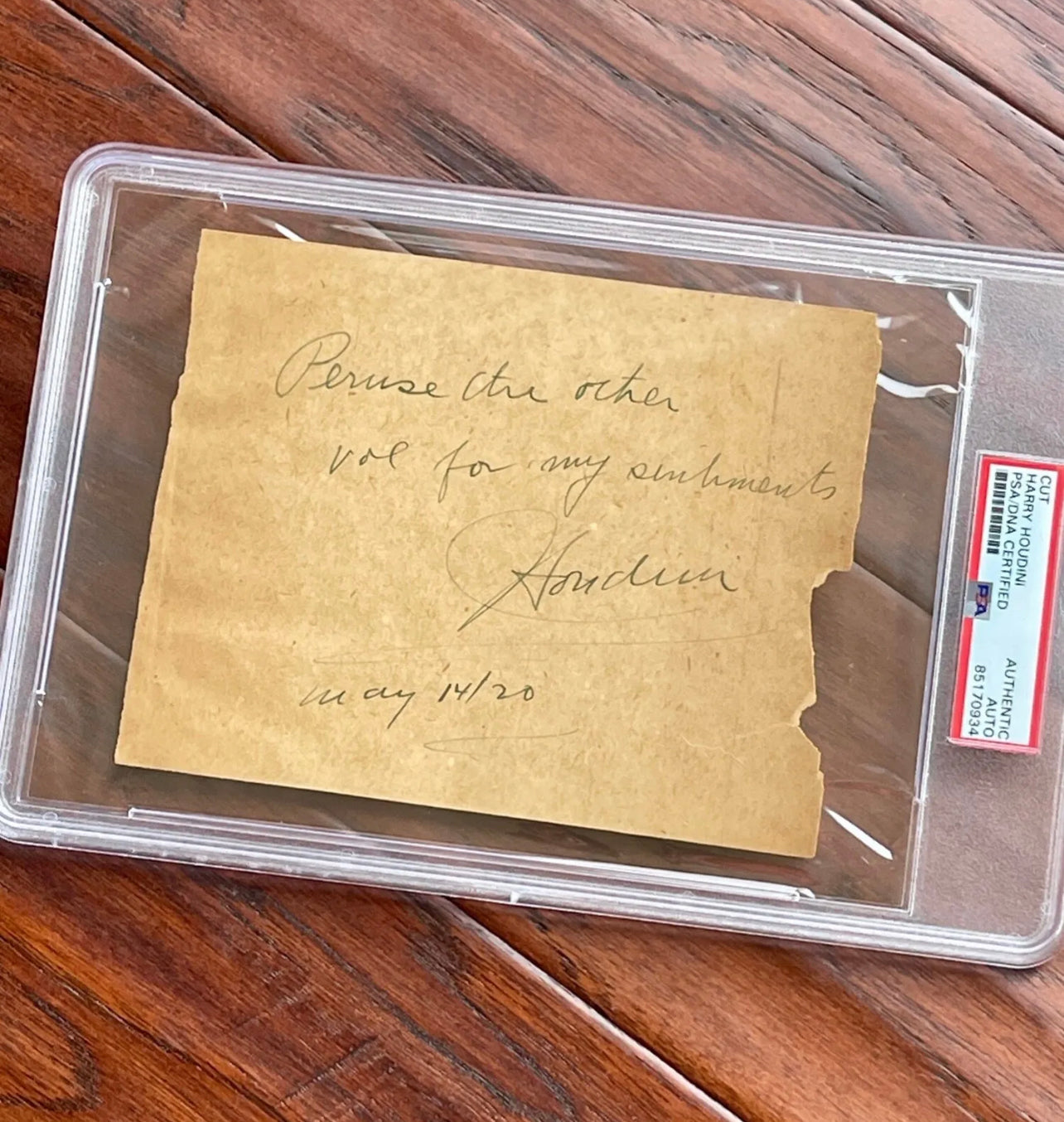 HARRY HOUDINI * PSA/DNA * Autograph Note Signed * Magician & Escape Artist