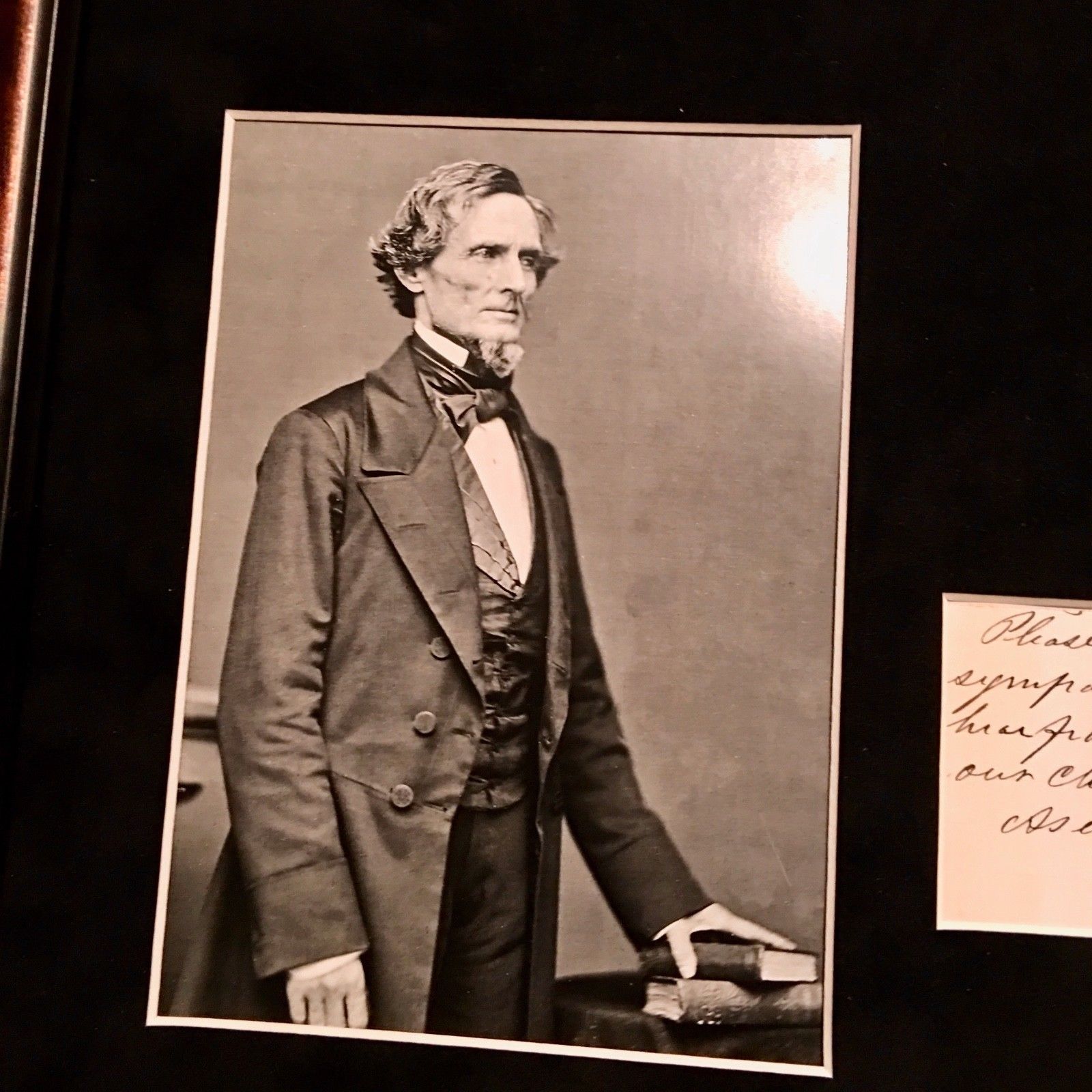JEFFERSON DAVIS * JSA COA * Confederate President AUTOGRAPH Note * SIGNED 2X