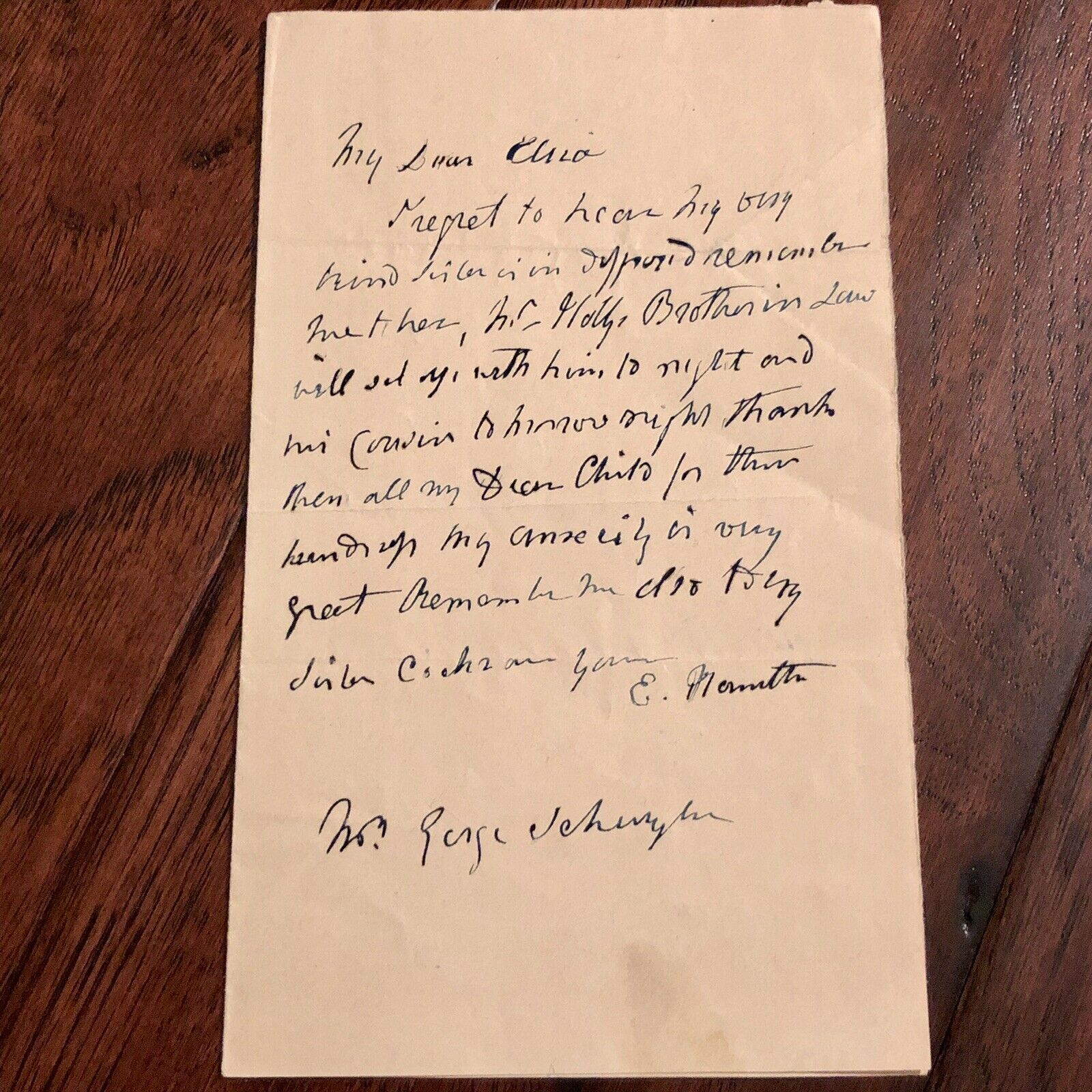 ELIZABETH ELIZA SCHUYLER HAMILTON * JSA LOA * Autograph Letter Signed to Family