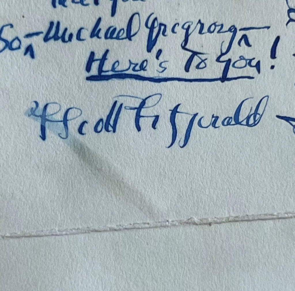 F. SCOTT FITZGERALD * PSA * Autograph UNPUBLISHED POEM Birth Announcement Signed