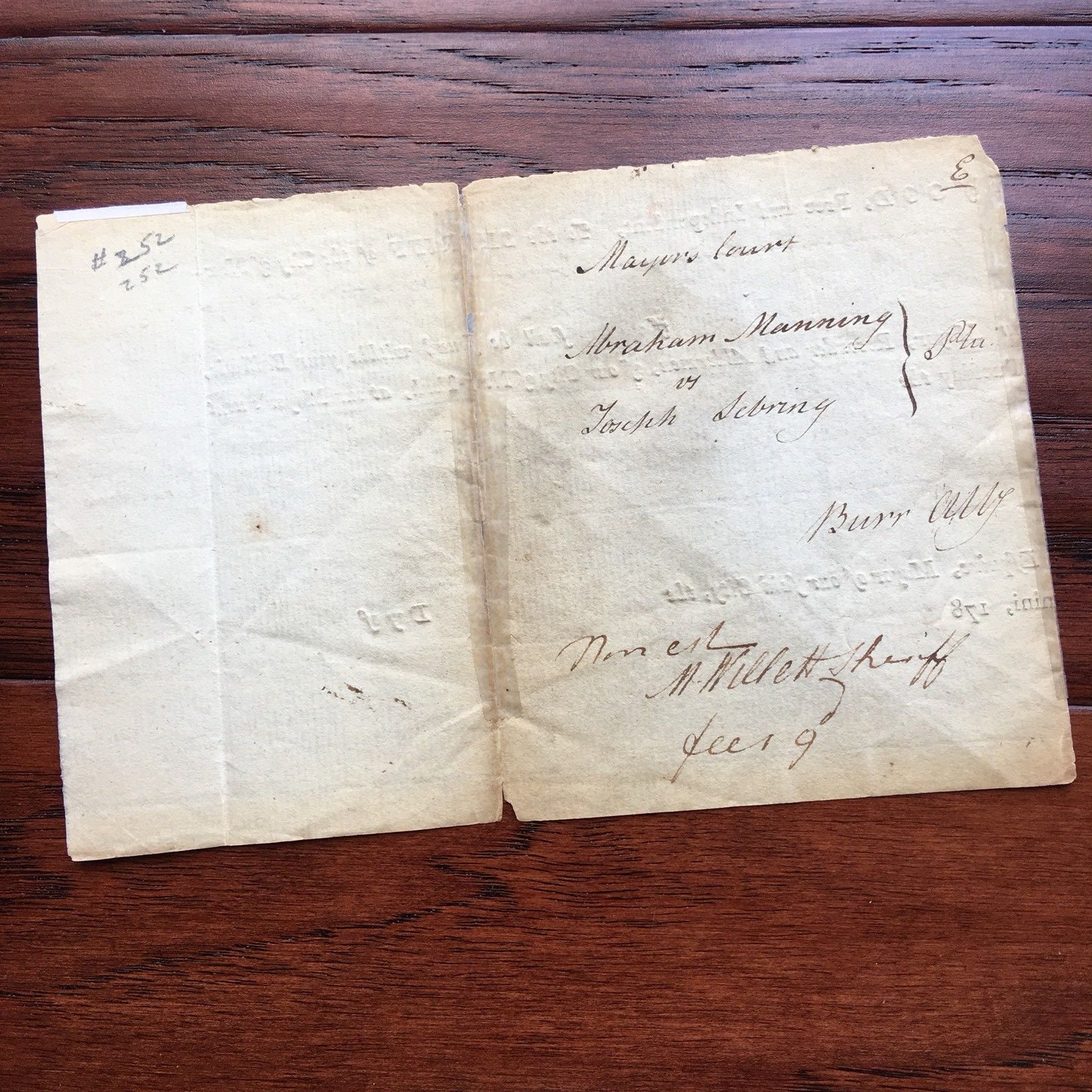 AARON BURR * Autograph HAND SIGNED EARLY Legal Doc * Dueled ALEXANDER HAMILTON