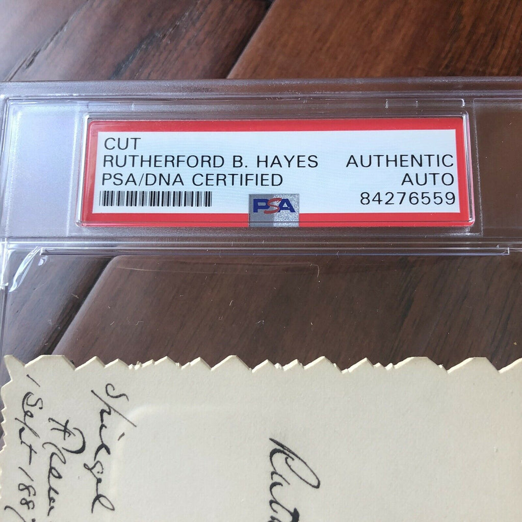 RUTHERFORD B. HAYES * PSA/DNA Slab * Signed Autograph Card Inscribed * President