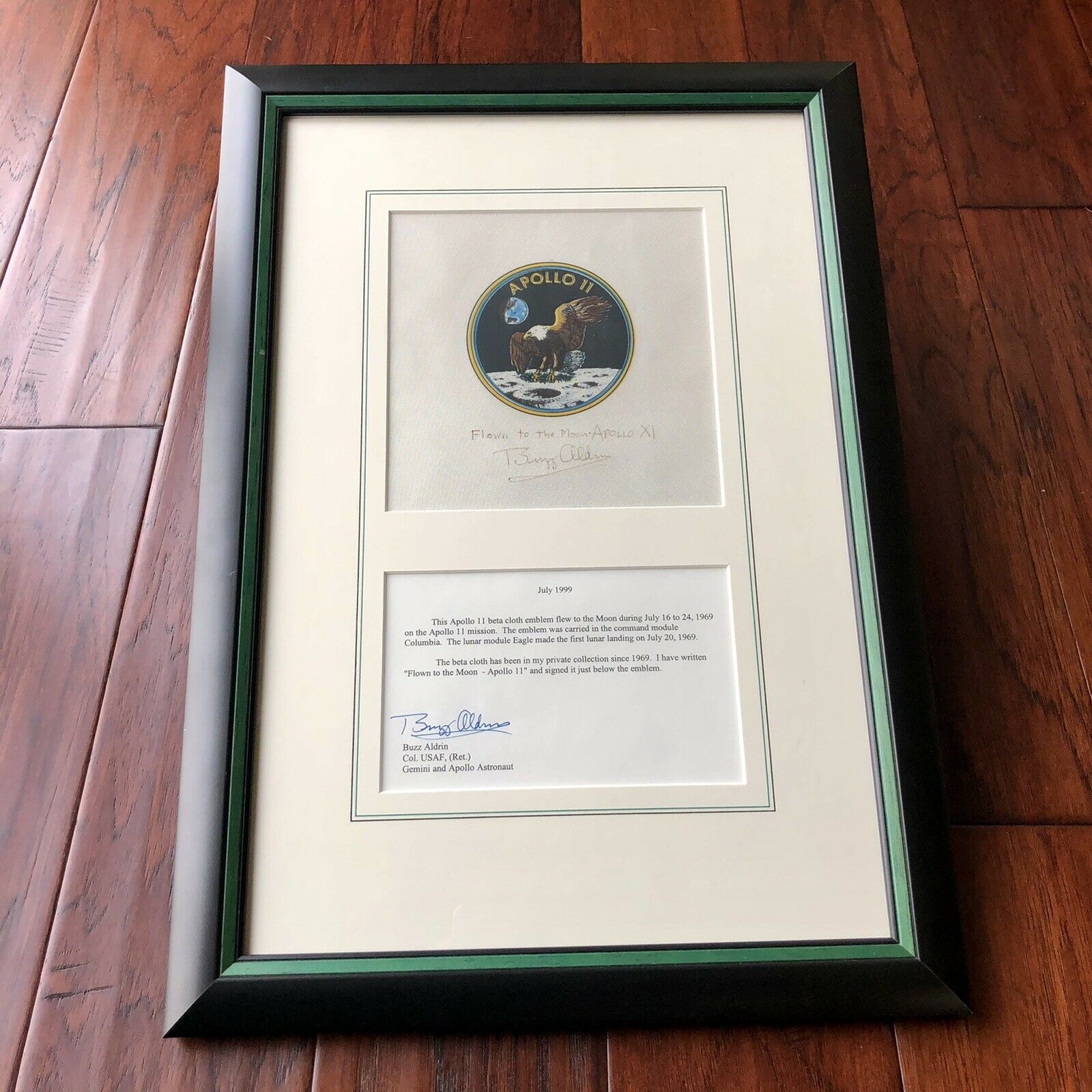 BUZZ ALDRIN * Apollo 11 Flown Signed Beta Cloth * Aldrin Personal Collection