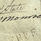 JAMES MONROE * JSA * Signed Free Frank Envelope Autograph As Secretary of State