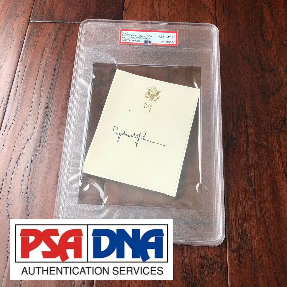 LYNDON B. JOHNSON * PSA/DNA Gem Mint 10 * Autograph Bookplate Signed President