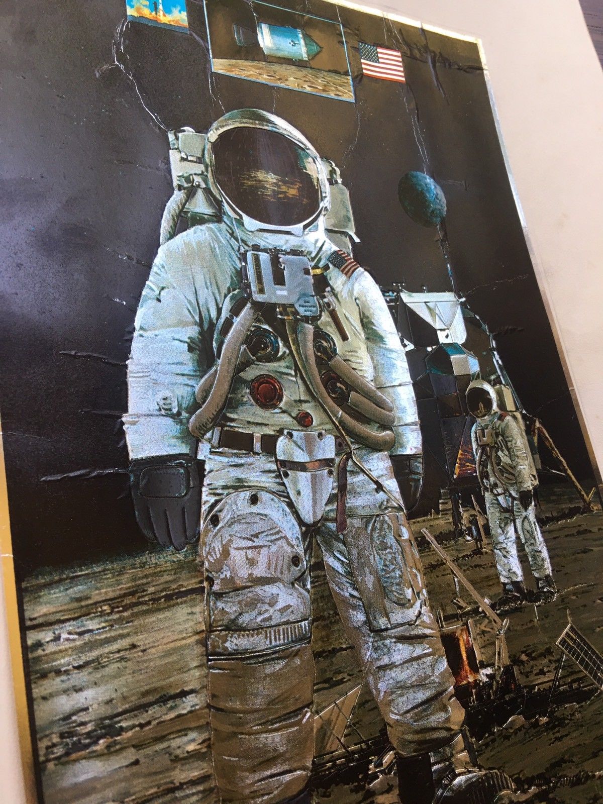 STUART A. ROOSA * Signed APOLLO 11 Artwork * Rare MOON * Apollo 14 autograph