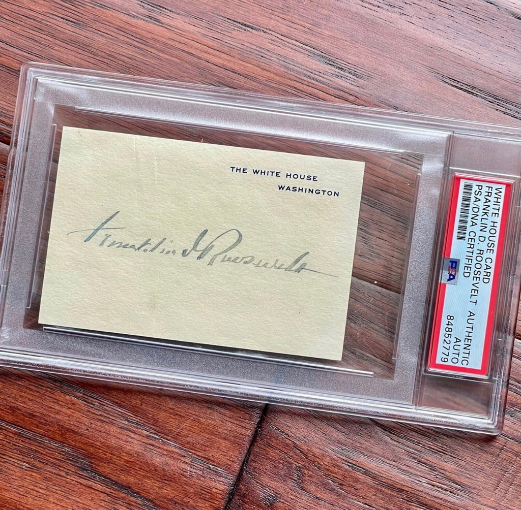 FRANKLIN D. ROOSEVELT * PSA * AUTOGRAPH White House Card SIGNED * as PRESIDENT