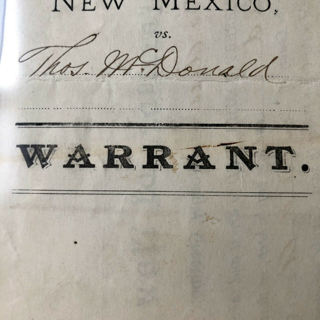PAT GARRETT * PSA/DNA LOA * Autograph Warrant Signed * Billy the Kid Sheriff